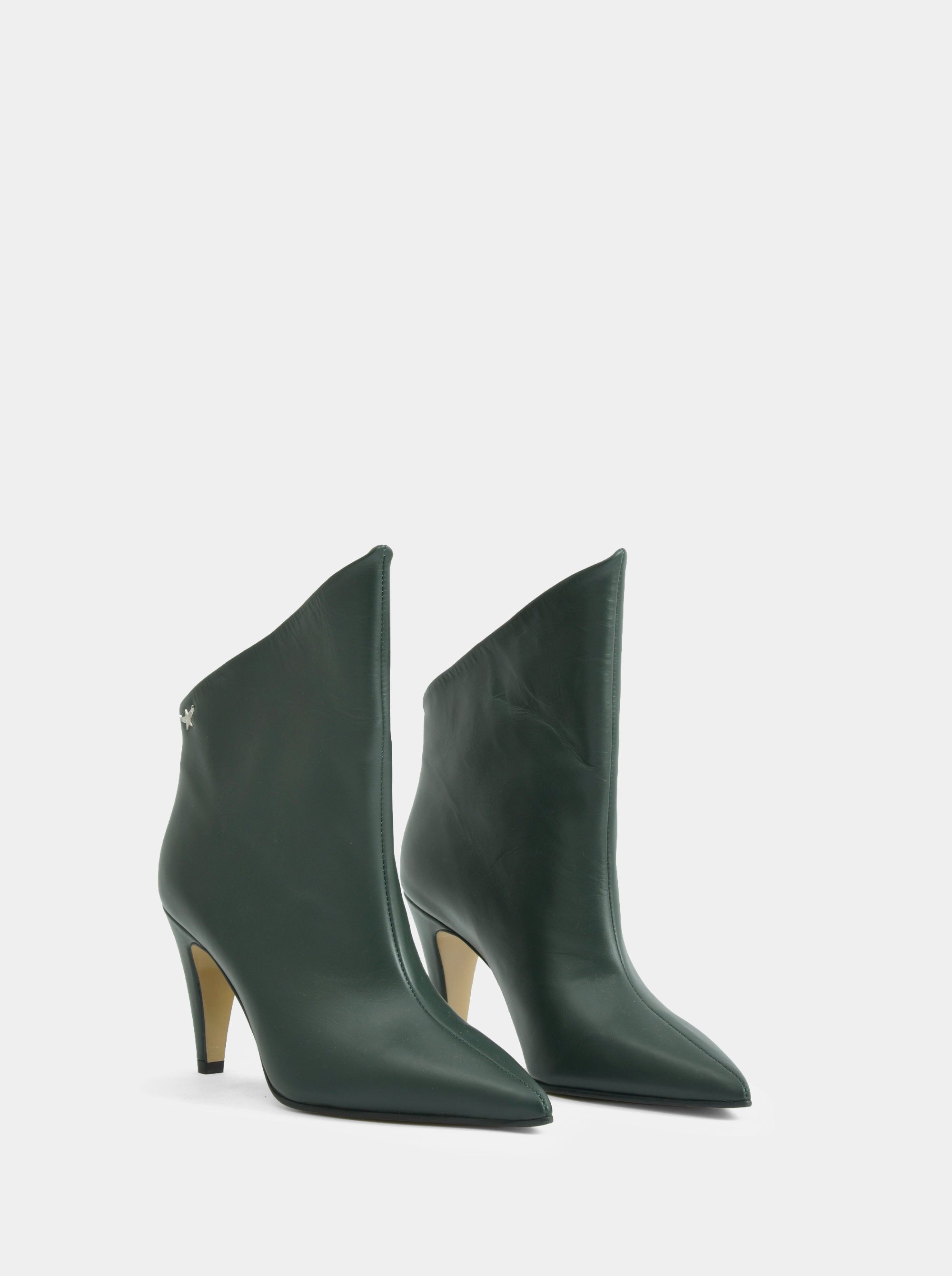 SM-13 GREEN LEATHER BOOTIES