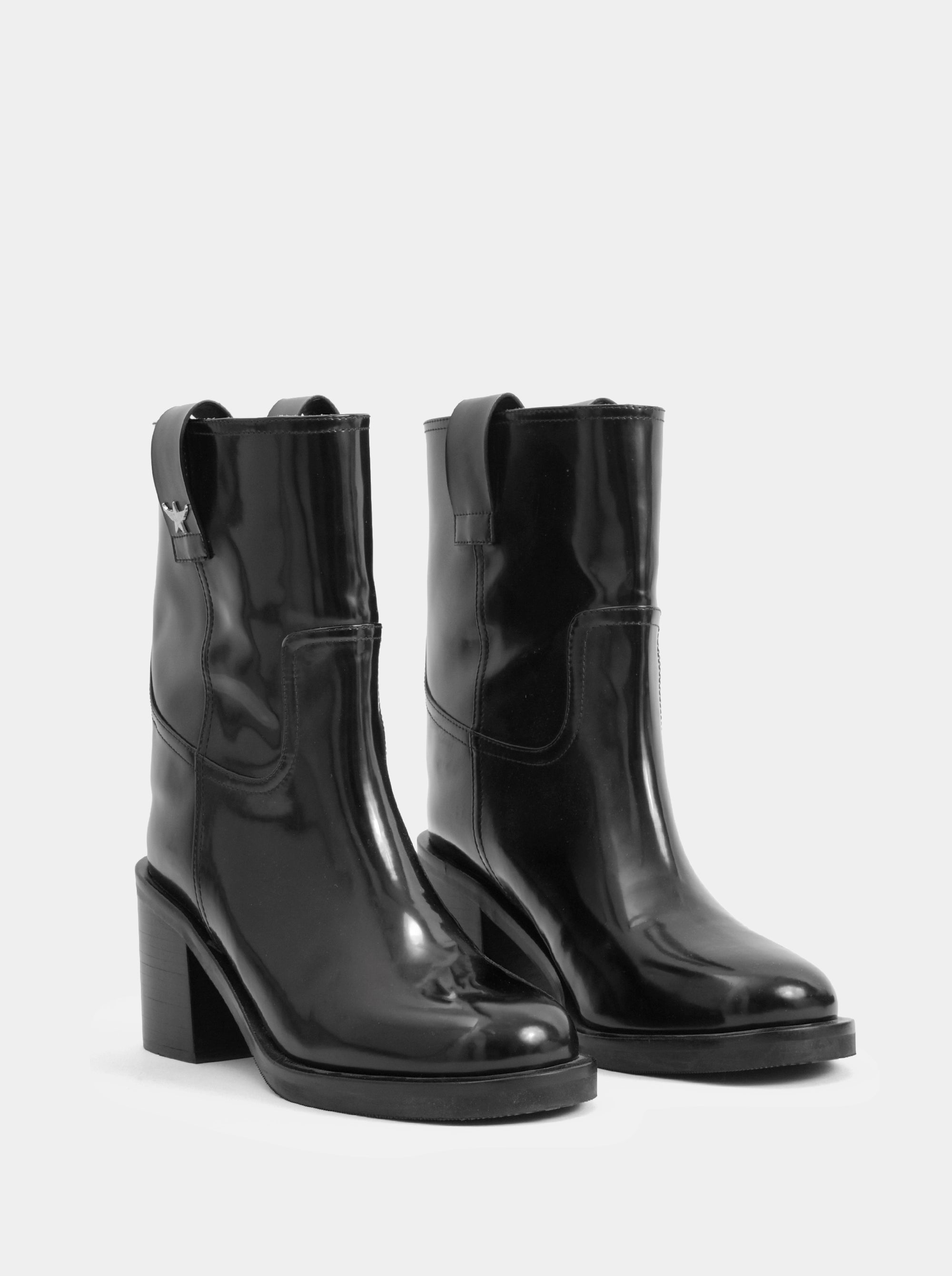 SM-10 BLACK PATENT BOOTIES