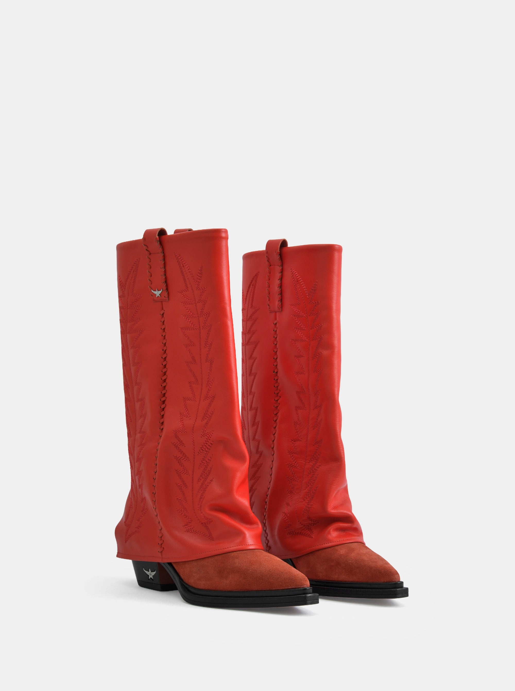 SM-14 RED LEATHER BOOTS