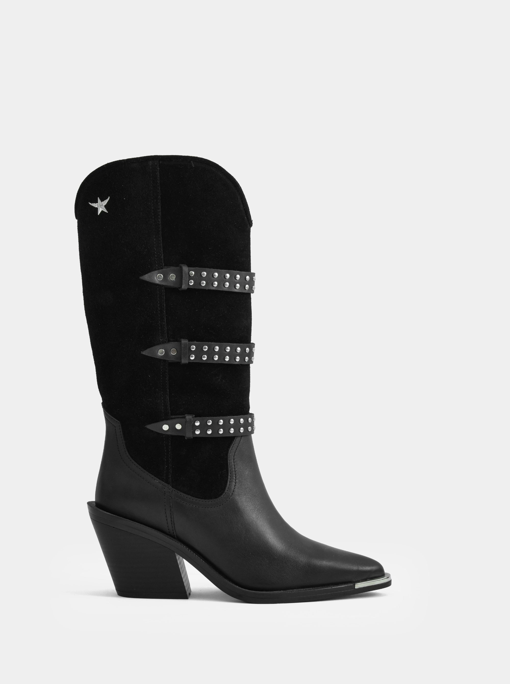 SM-16 BLACK SUEDE BOOTS
