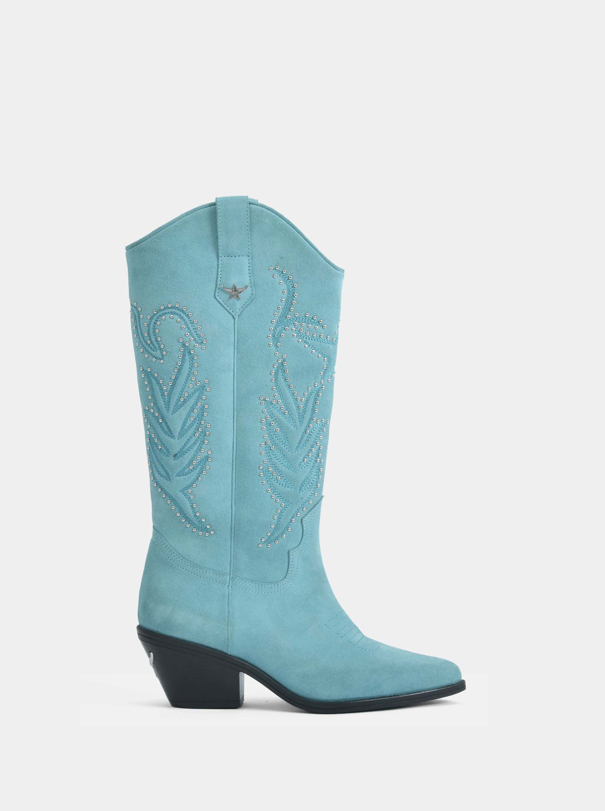 SM-19 BLUE SUEDE BOOTS