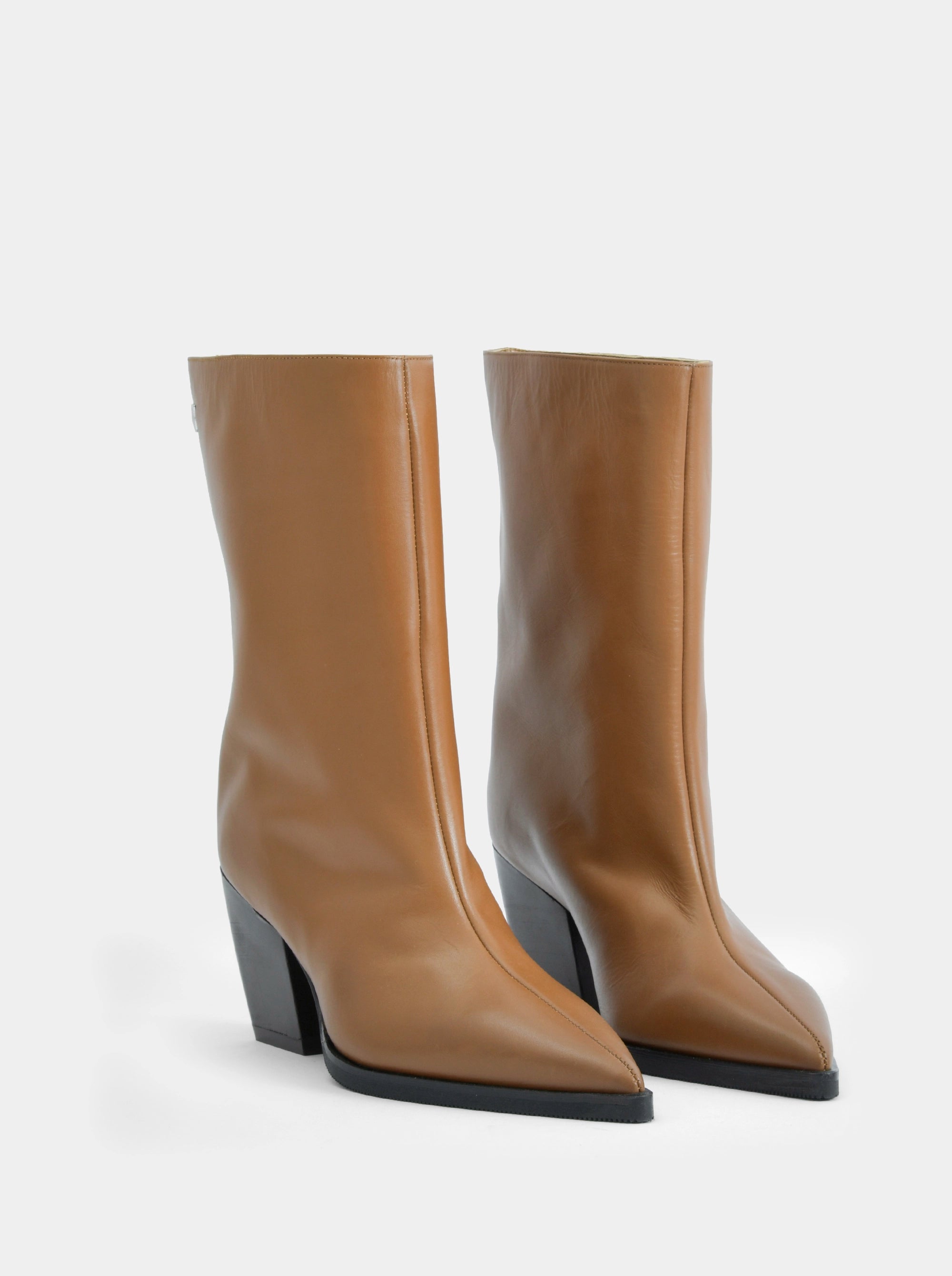 SM-23 CARAMEL LEATHER BOOTIES
