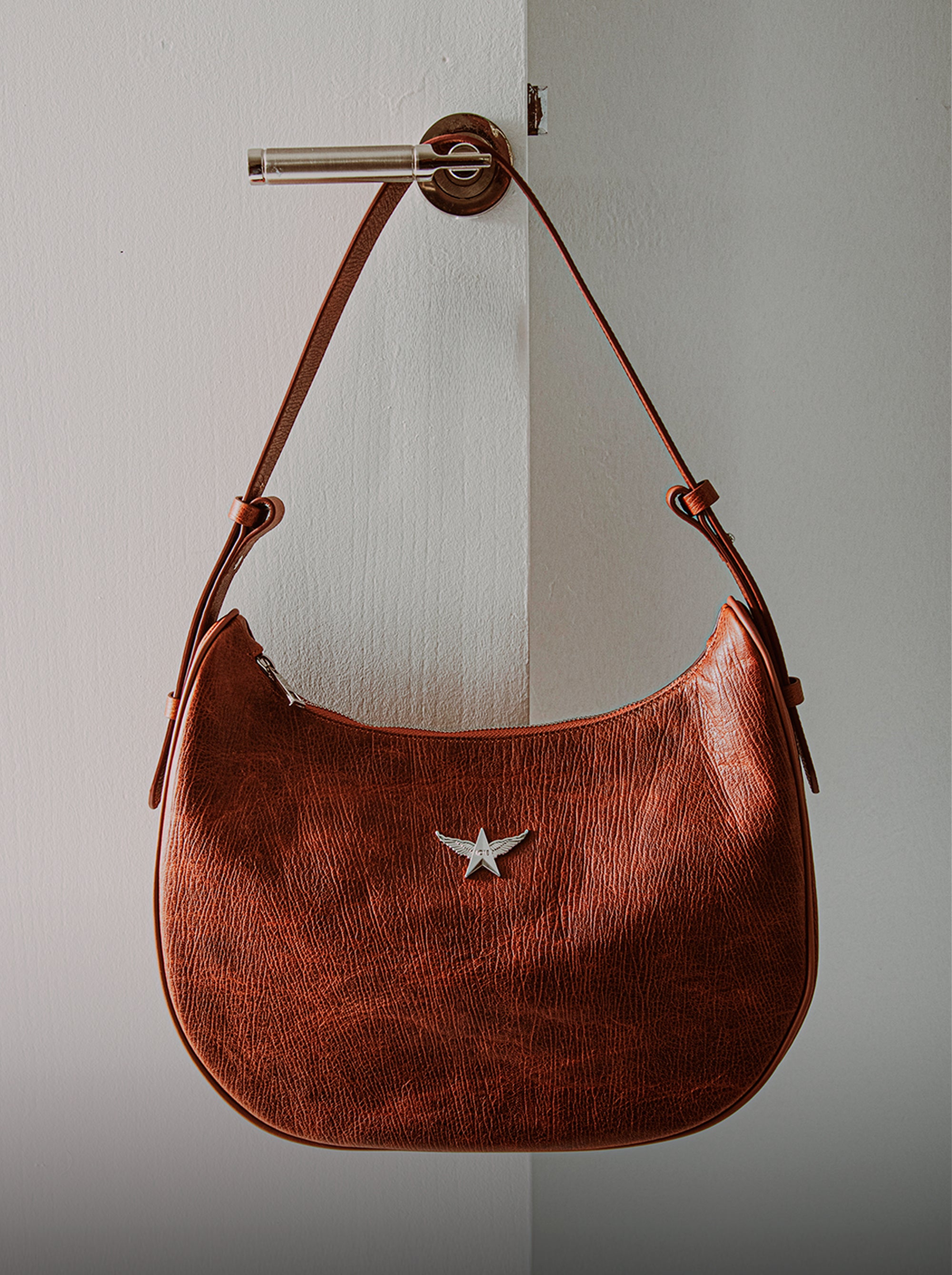 SANDRA CARAMEL BROWN LEATHER BAG