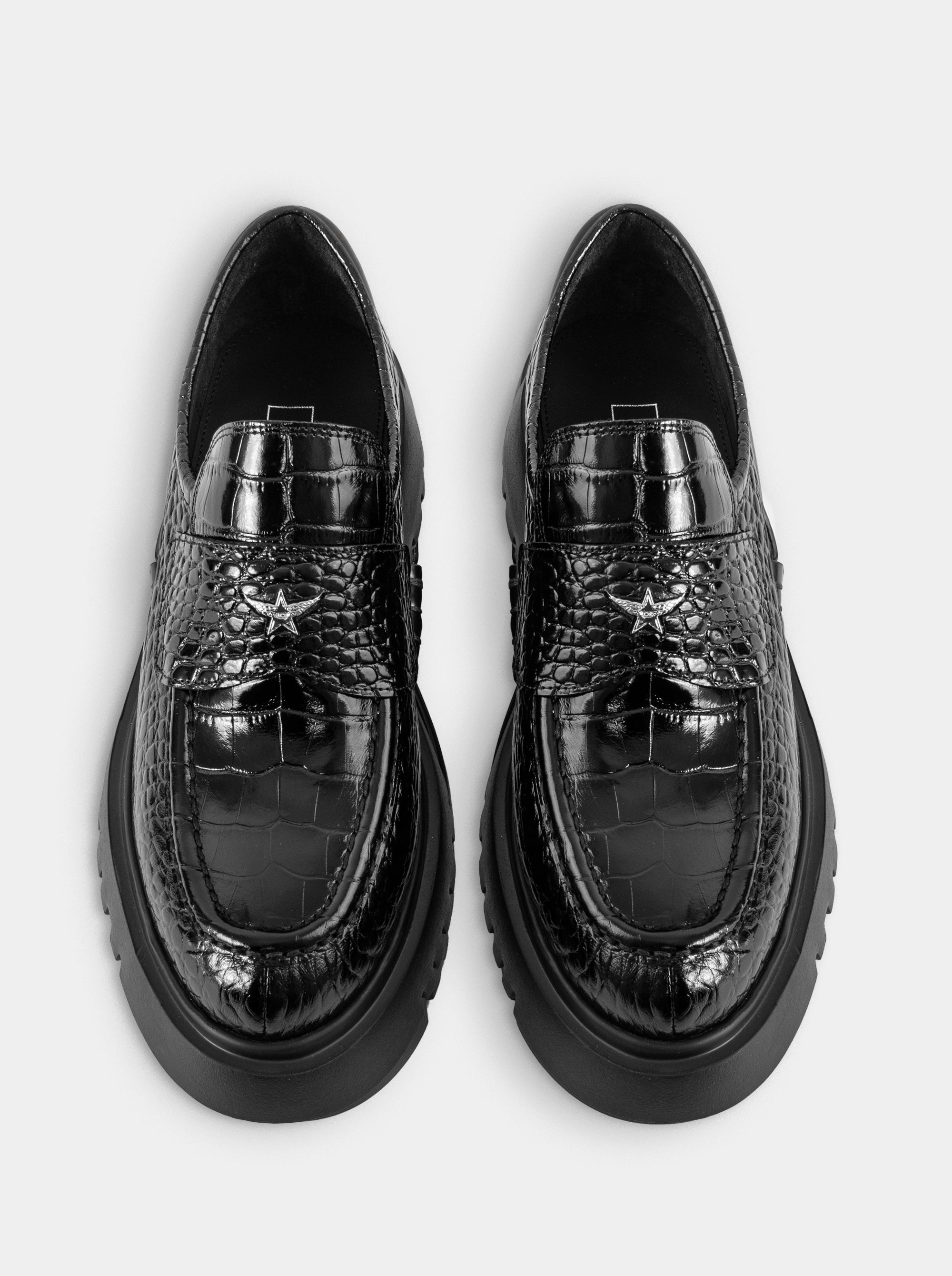 NEW MAC BLACK CROCO SHOES