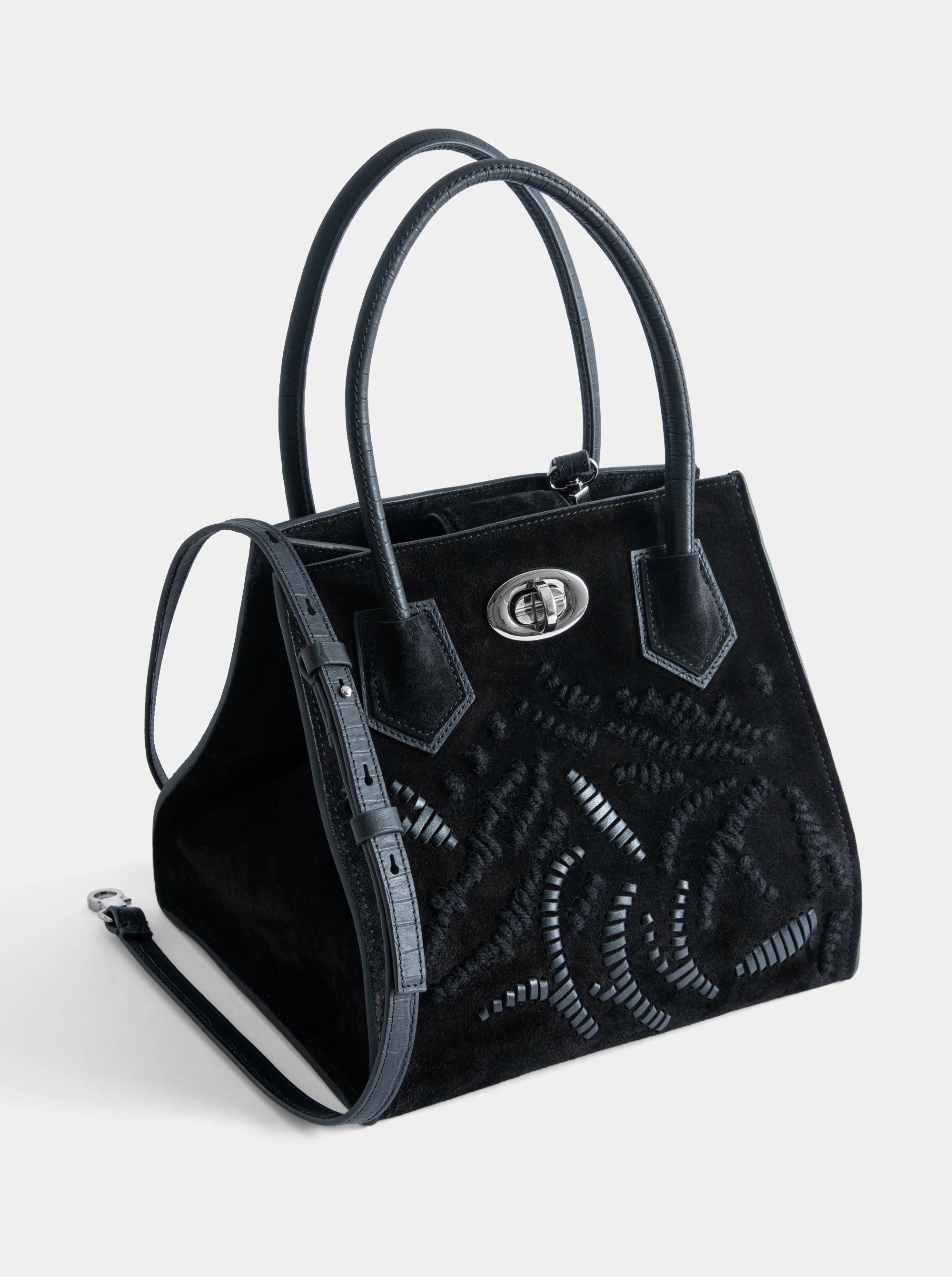 ESSENCE BLACK SUEDE BAG