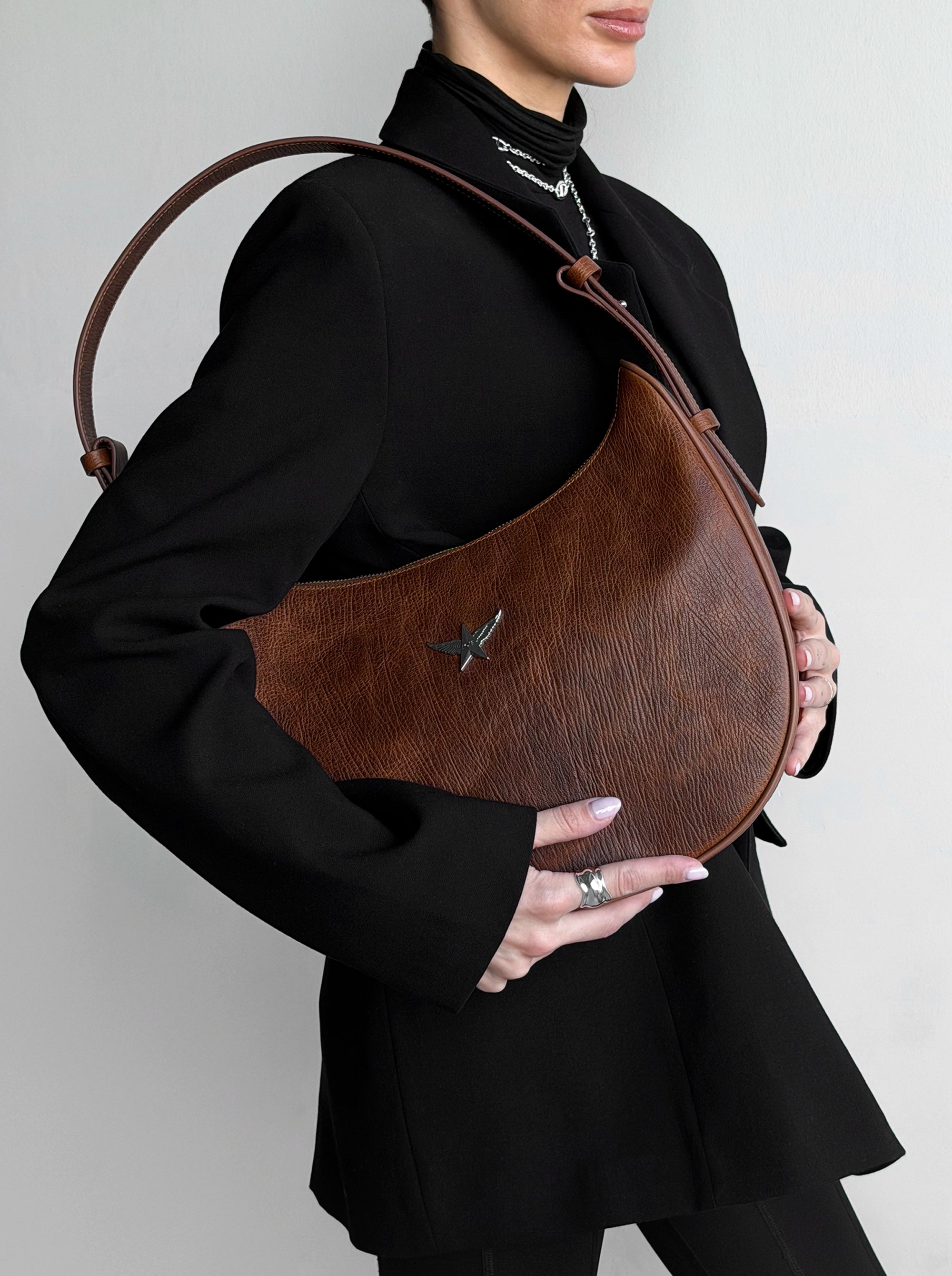 SANDRA CARAMEL BROWN LEATHER BAG