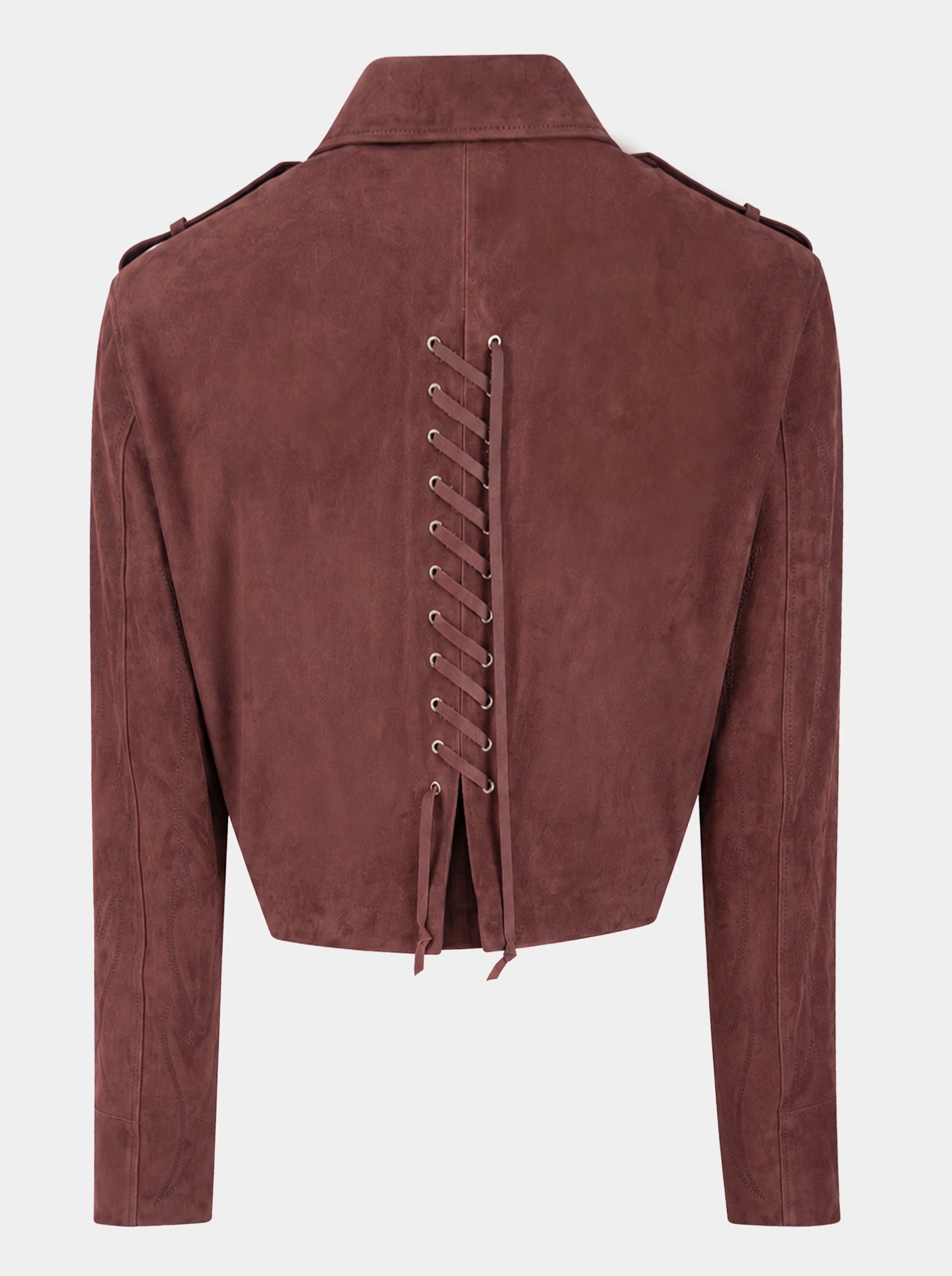 BIKER BURGUNDY SUEDE JACKET