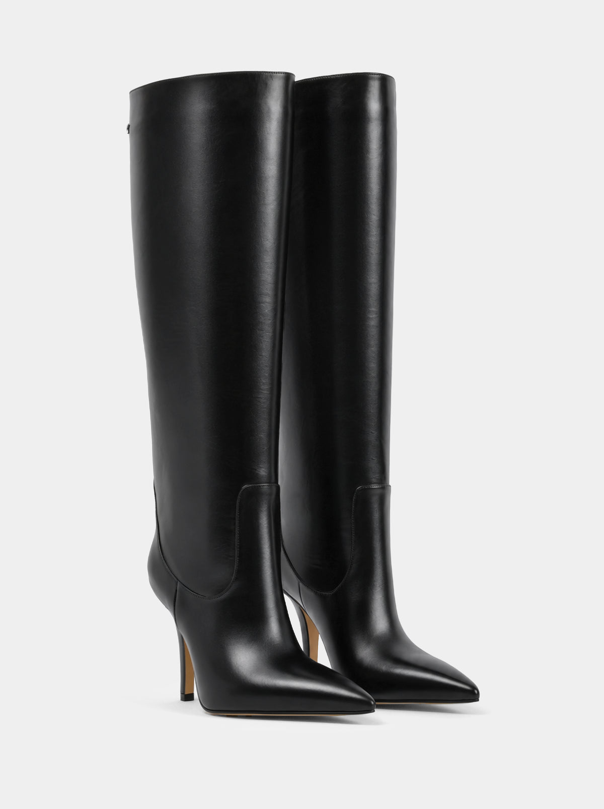 DELINA BLACK LEATHER BOOTS