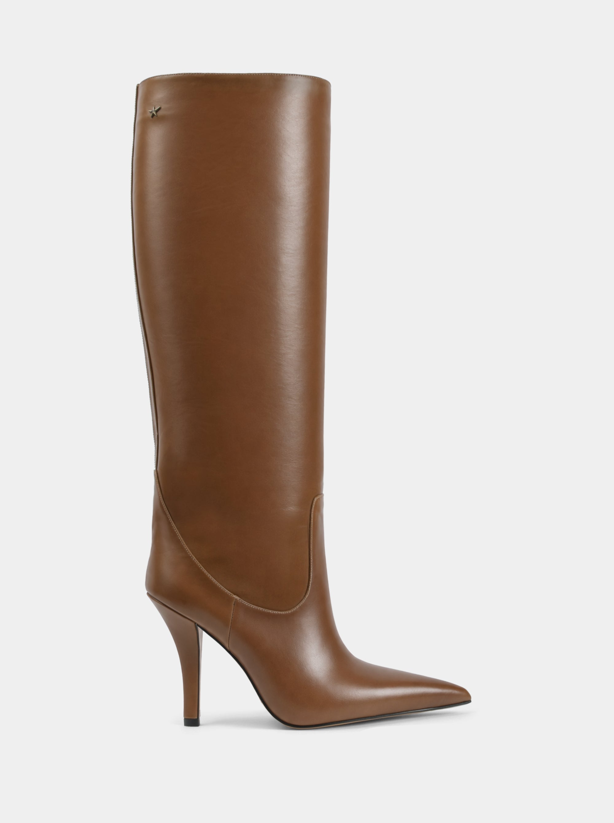 DELINA WALNUT LEATHER BOOTS