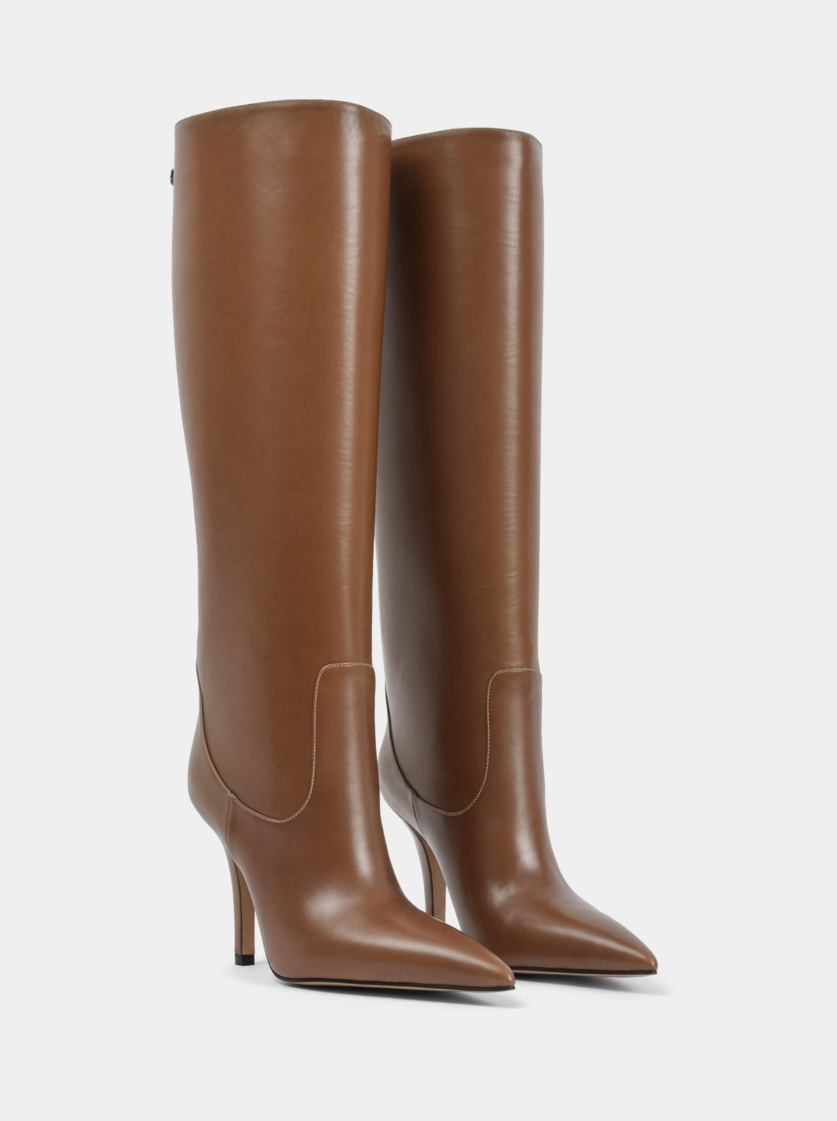 DELINA WALNUT LEATHER BOOTS