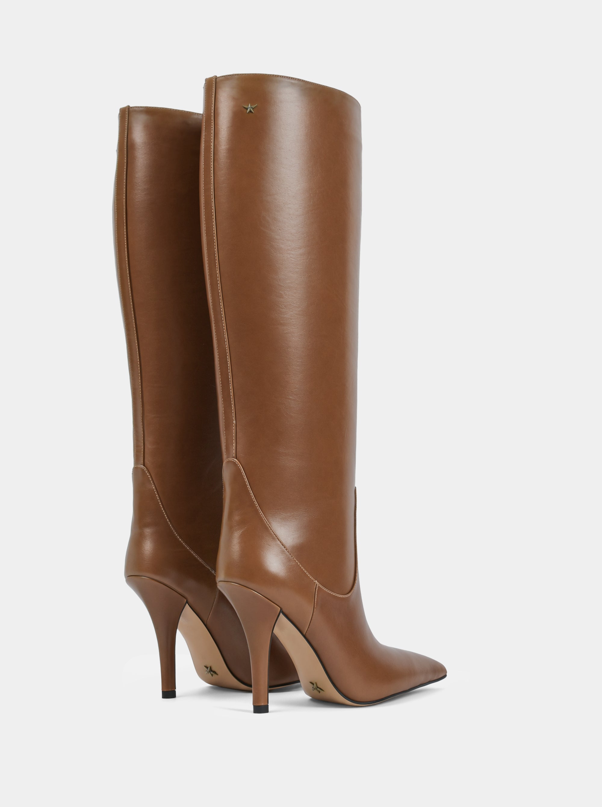 DELINA WALNUT LEATHER BOOTS