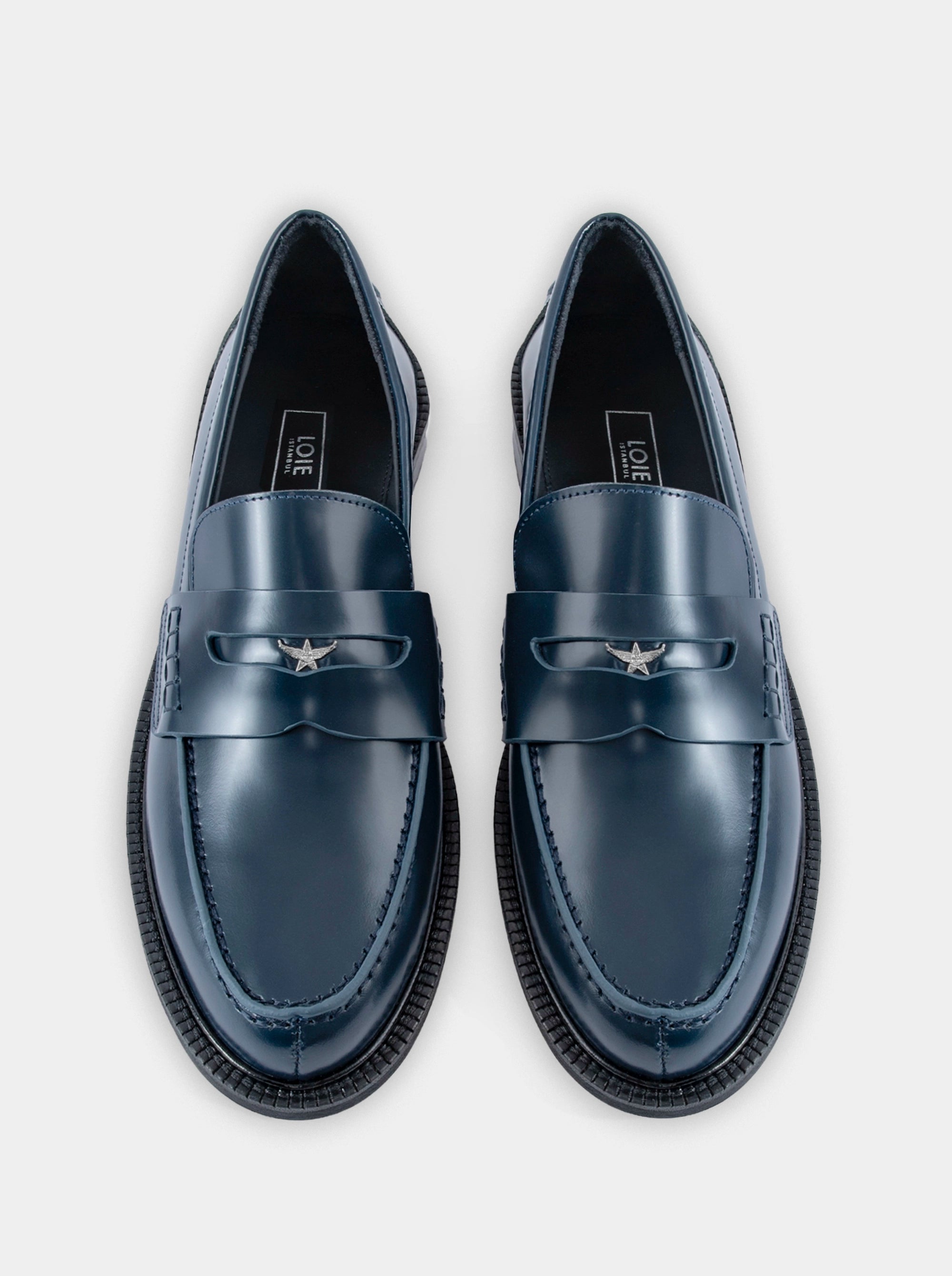ELITE NAVY BLUE BRUSHED SHOES