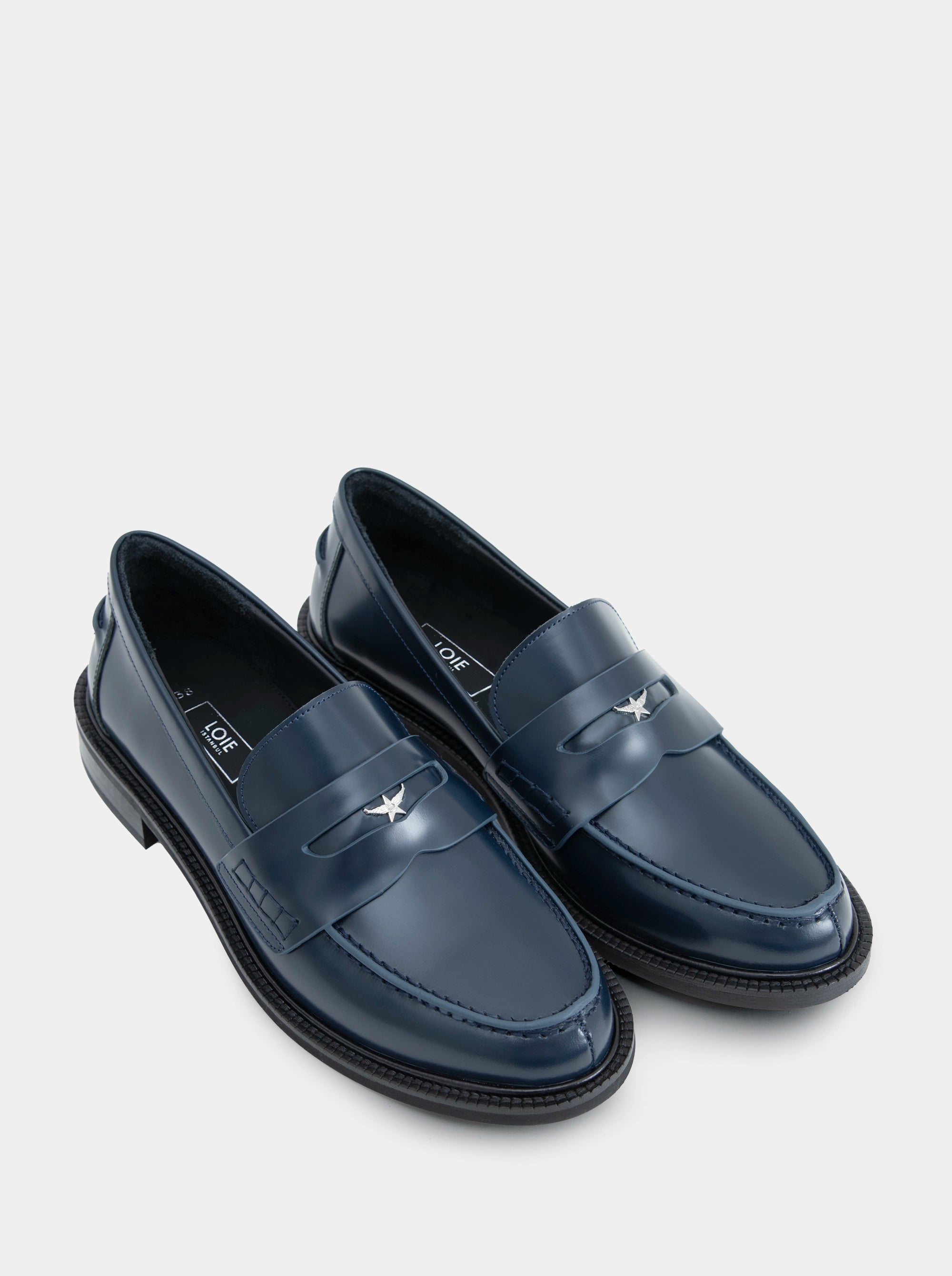 ELITE NAVY BLUE BRUSHED SHOES