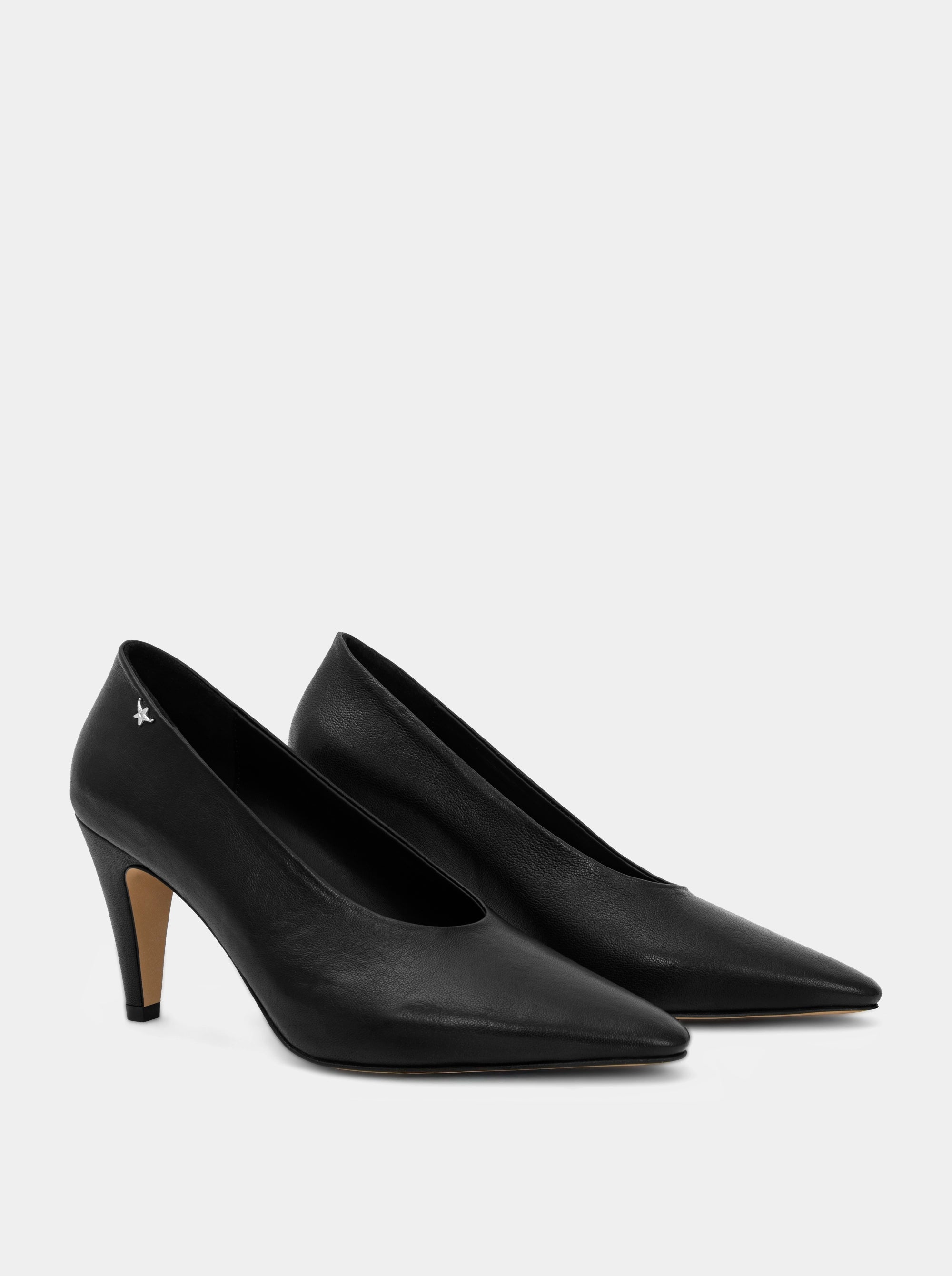 GLORY BLACK LEATHER PUMPS