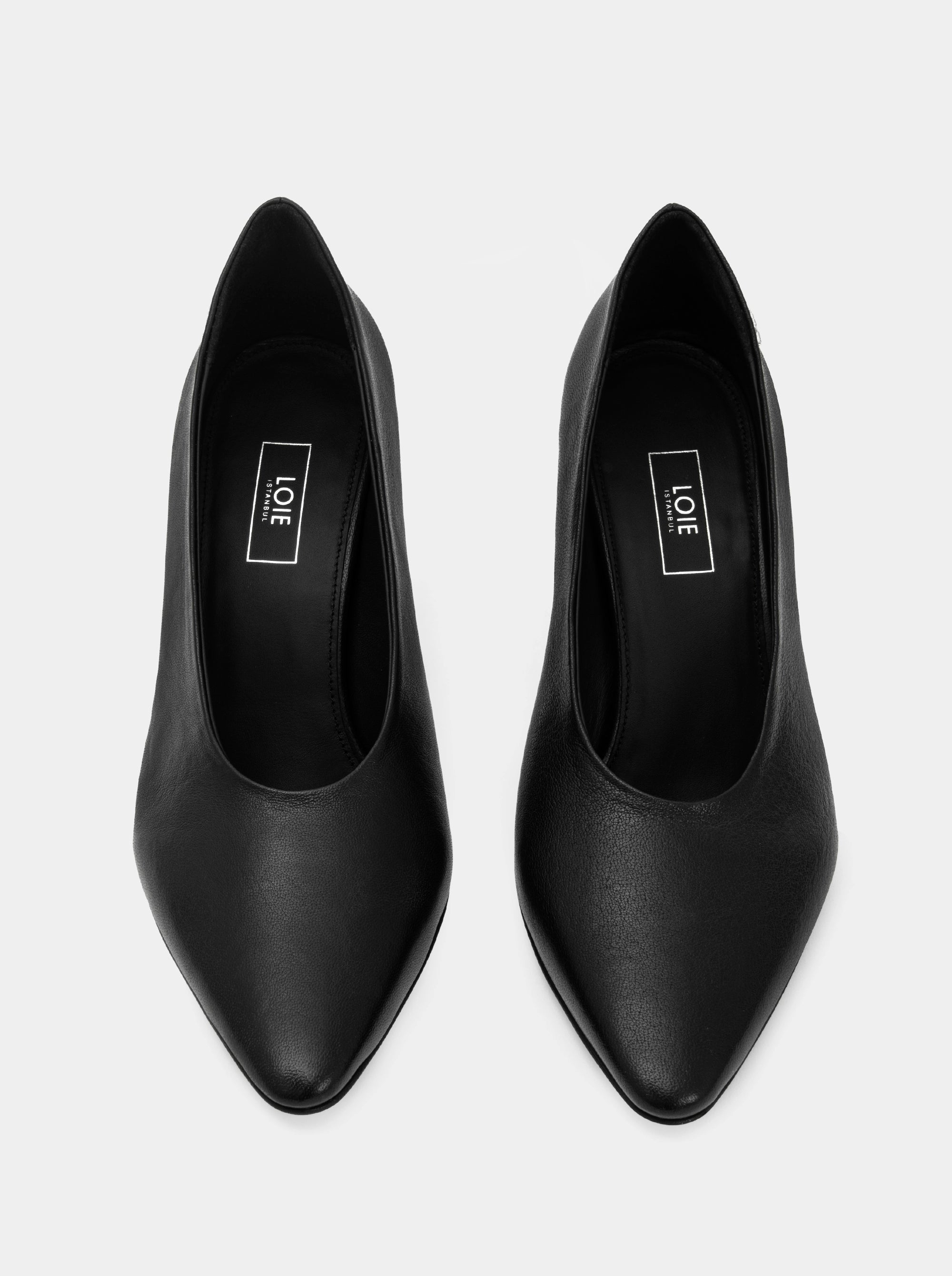 GLORY BLACK LEATHER PUMPS