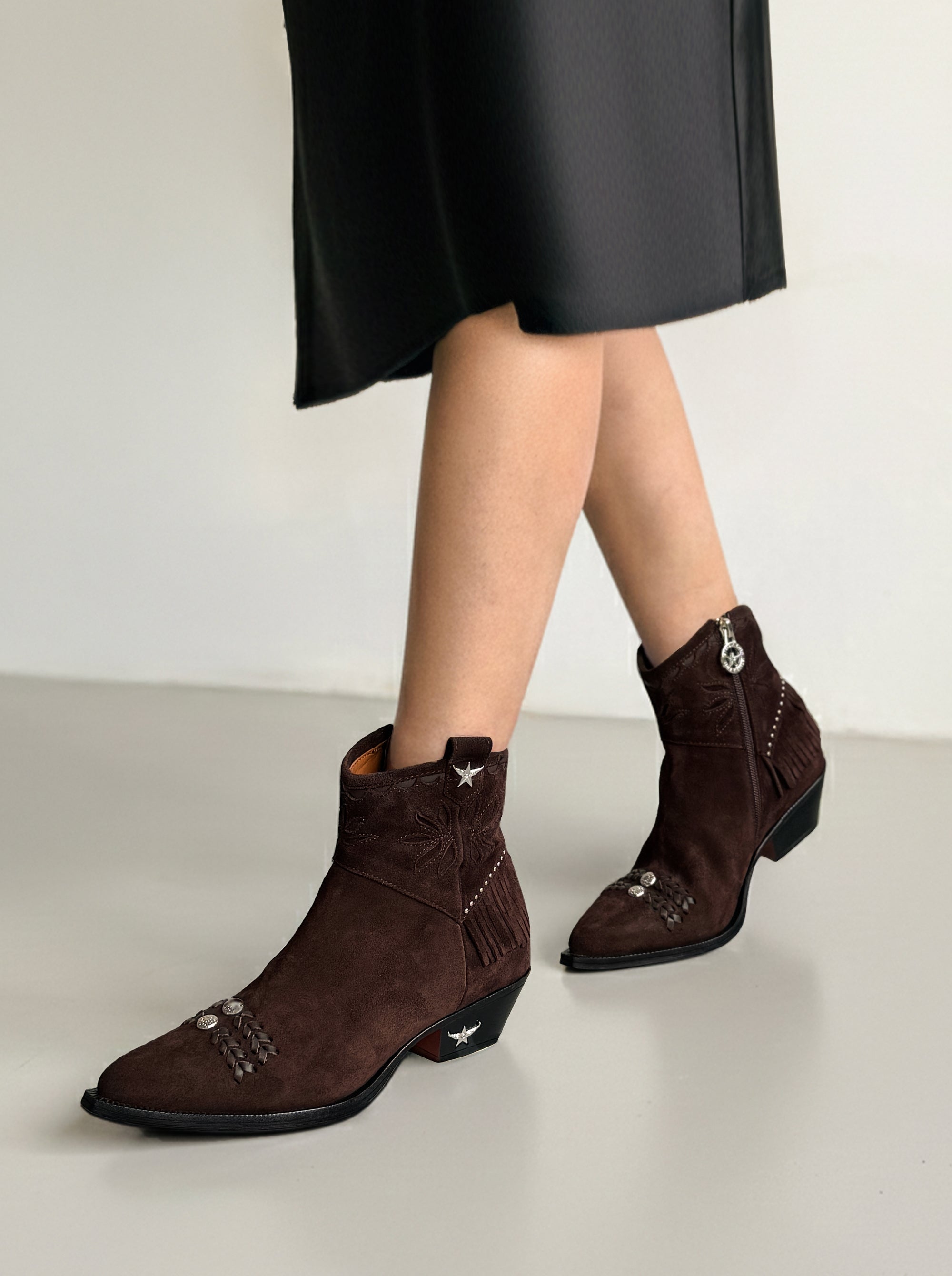RIO BROWN SUEDE BOOTIES