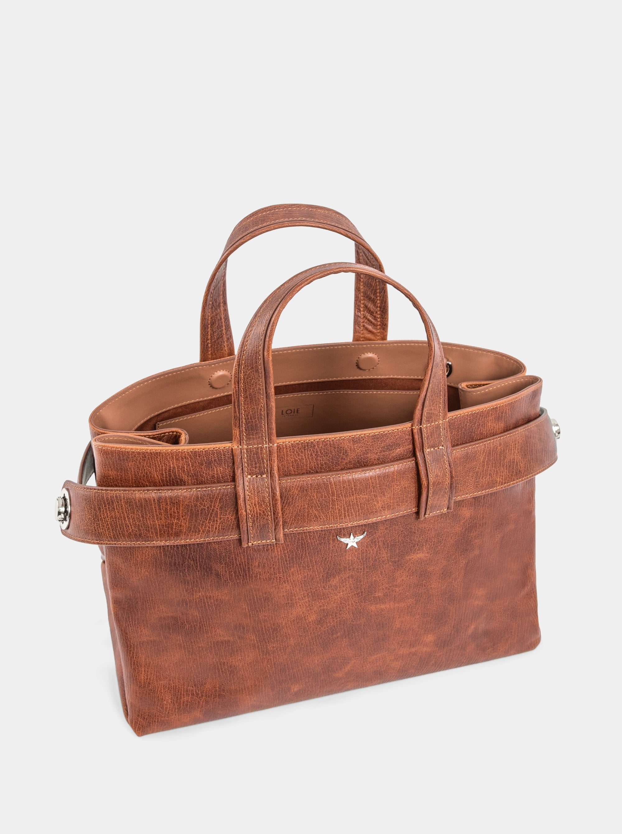 LAUREN CARAMEL BROWN LEATHER BAG