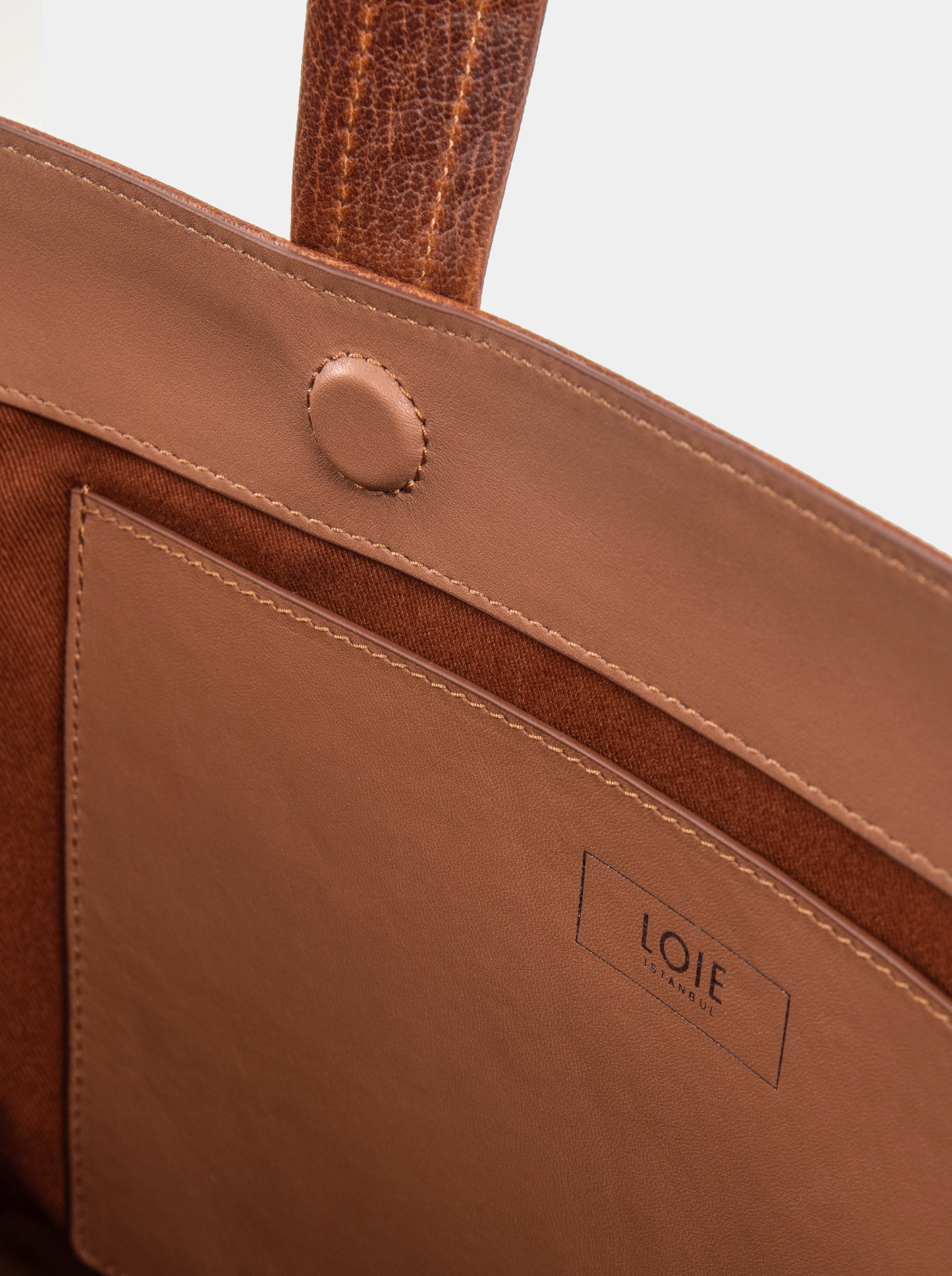 LAUREN CARAMEL BROWN LEATHER BAG
