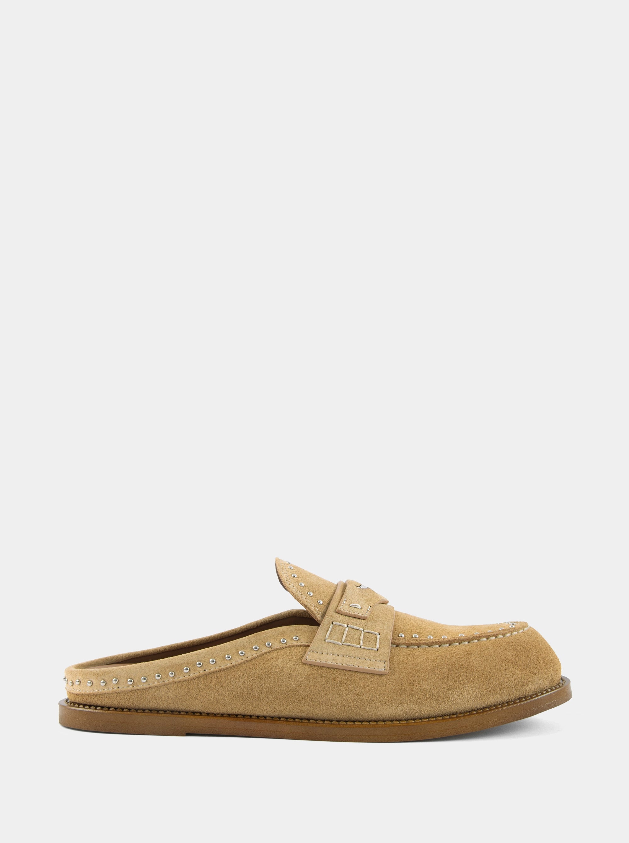MAMO PING CAMEL SUEDE MULES SLIPPERS