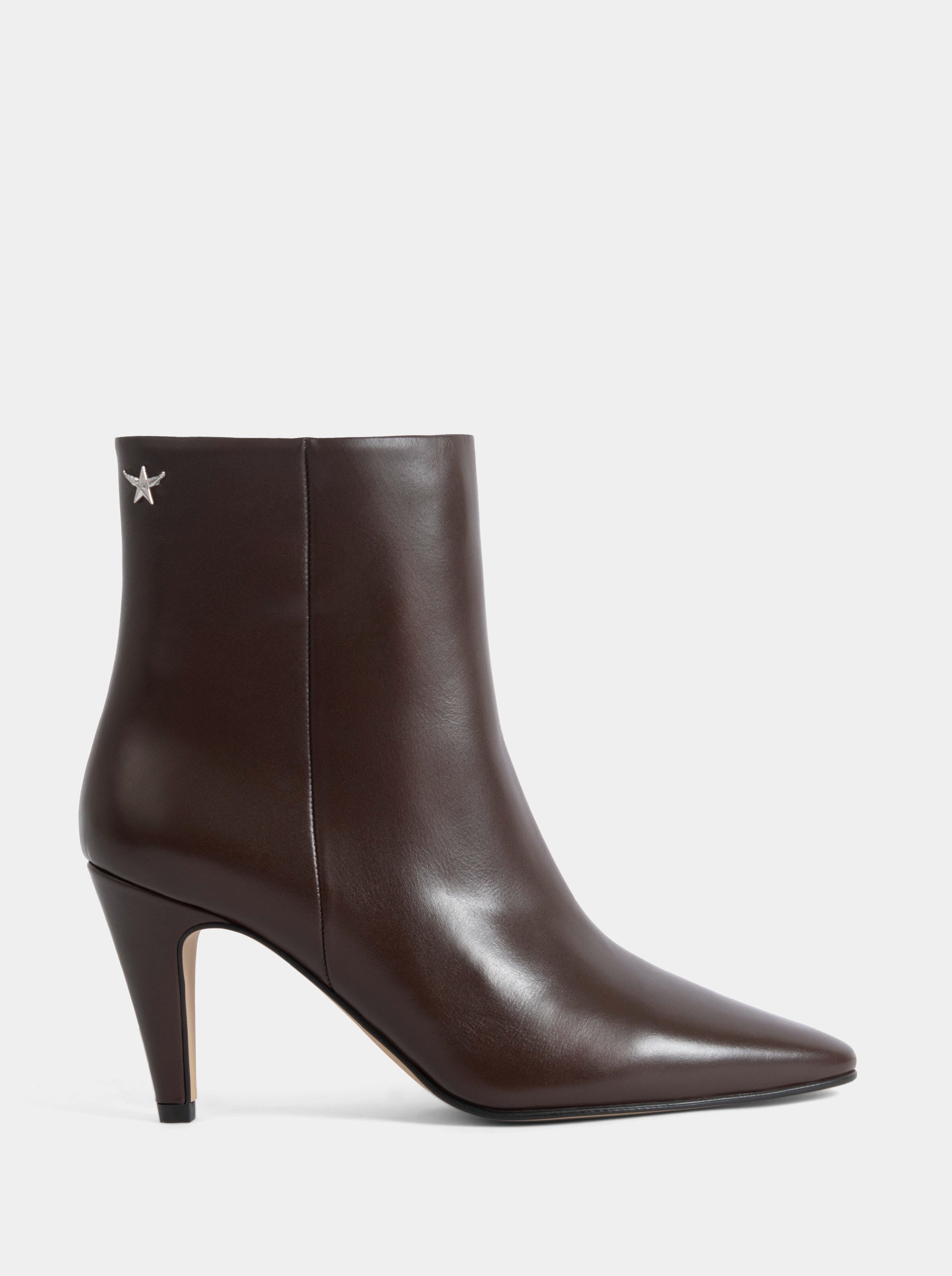 MOON BROWN LEATHER BOOTIES