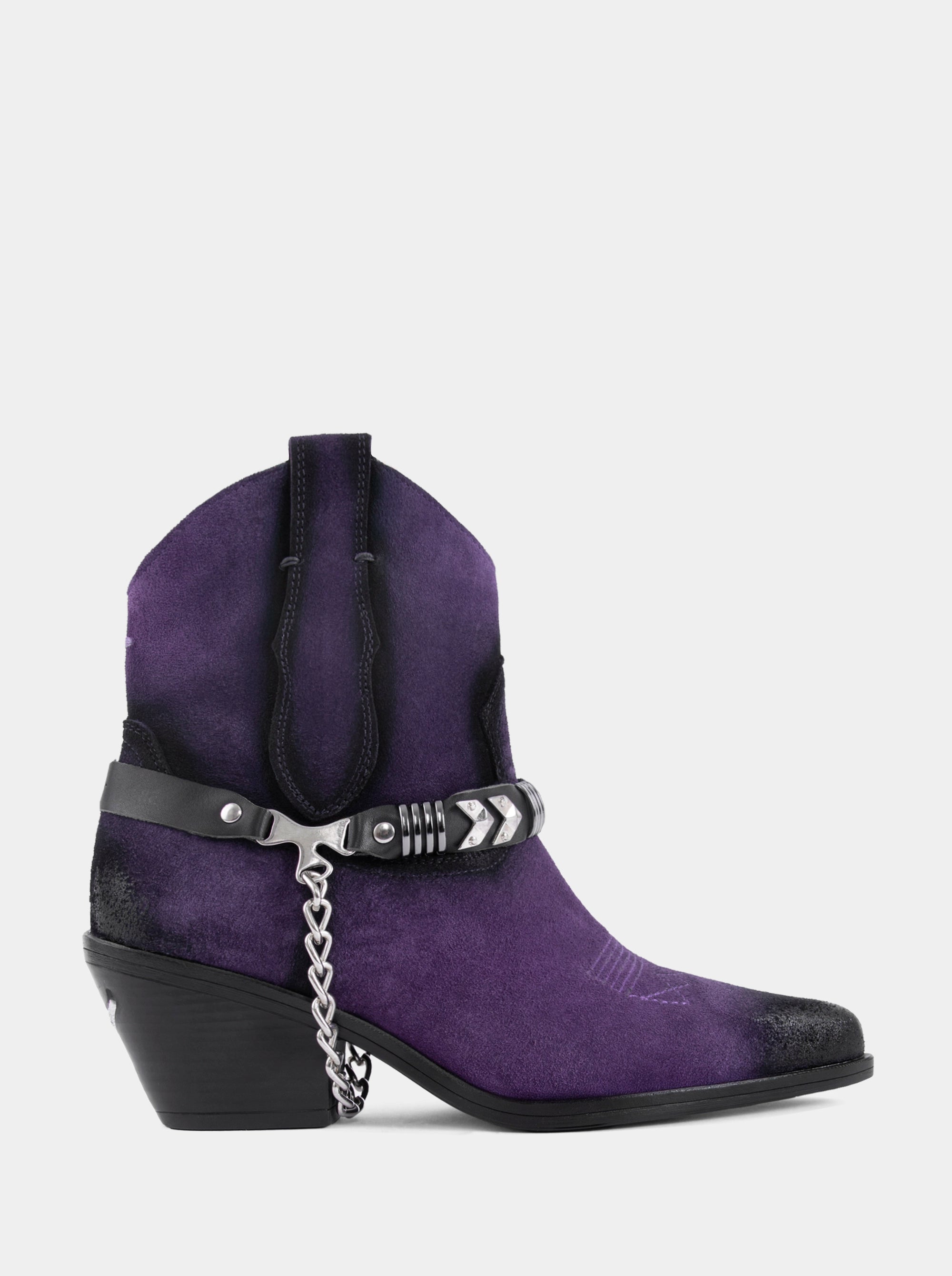 NEW SUIT PURPLE SUEDE BOOTIES