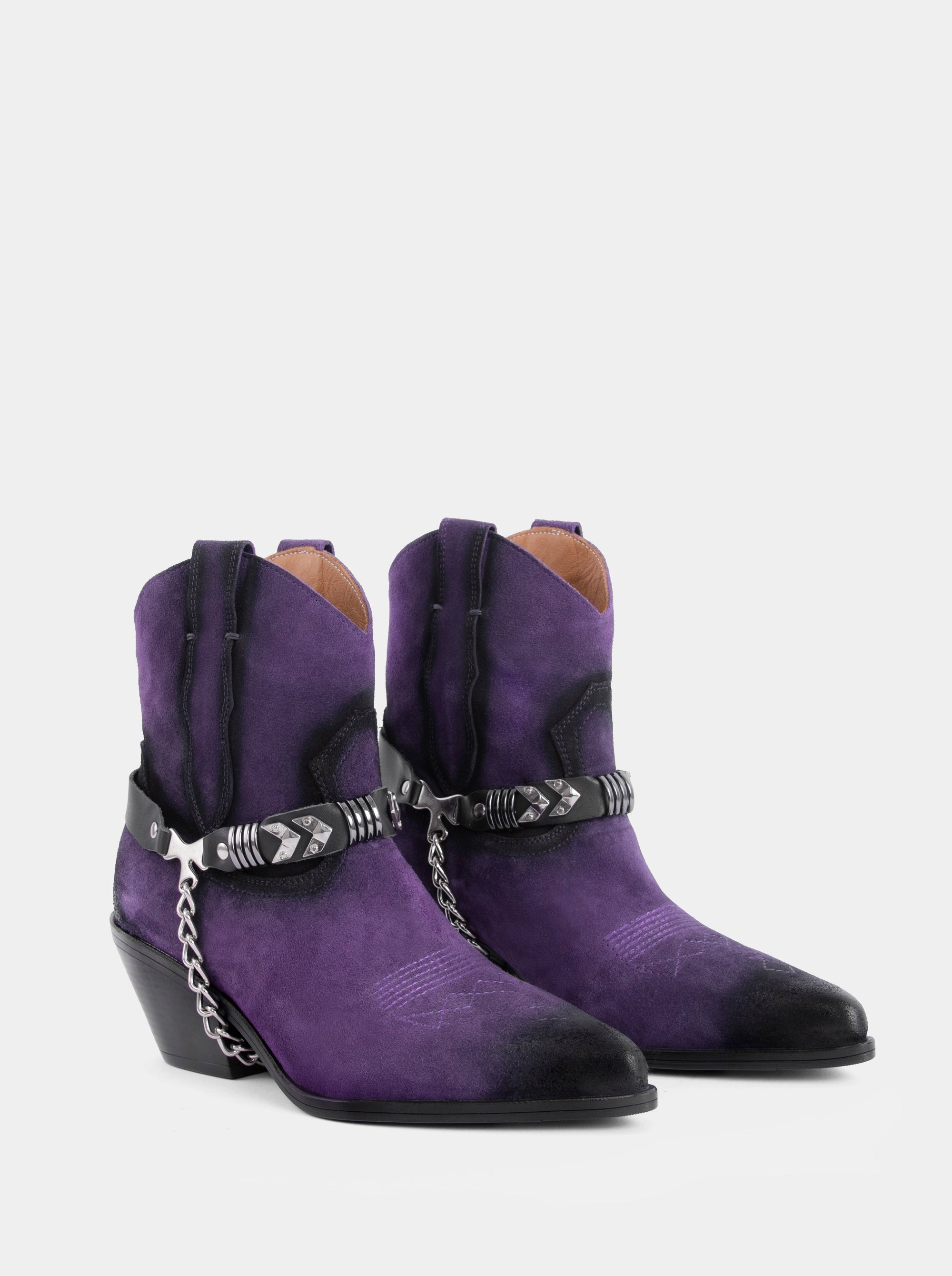 NEW SUIT PURPLE SUEDE BOOTIES