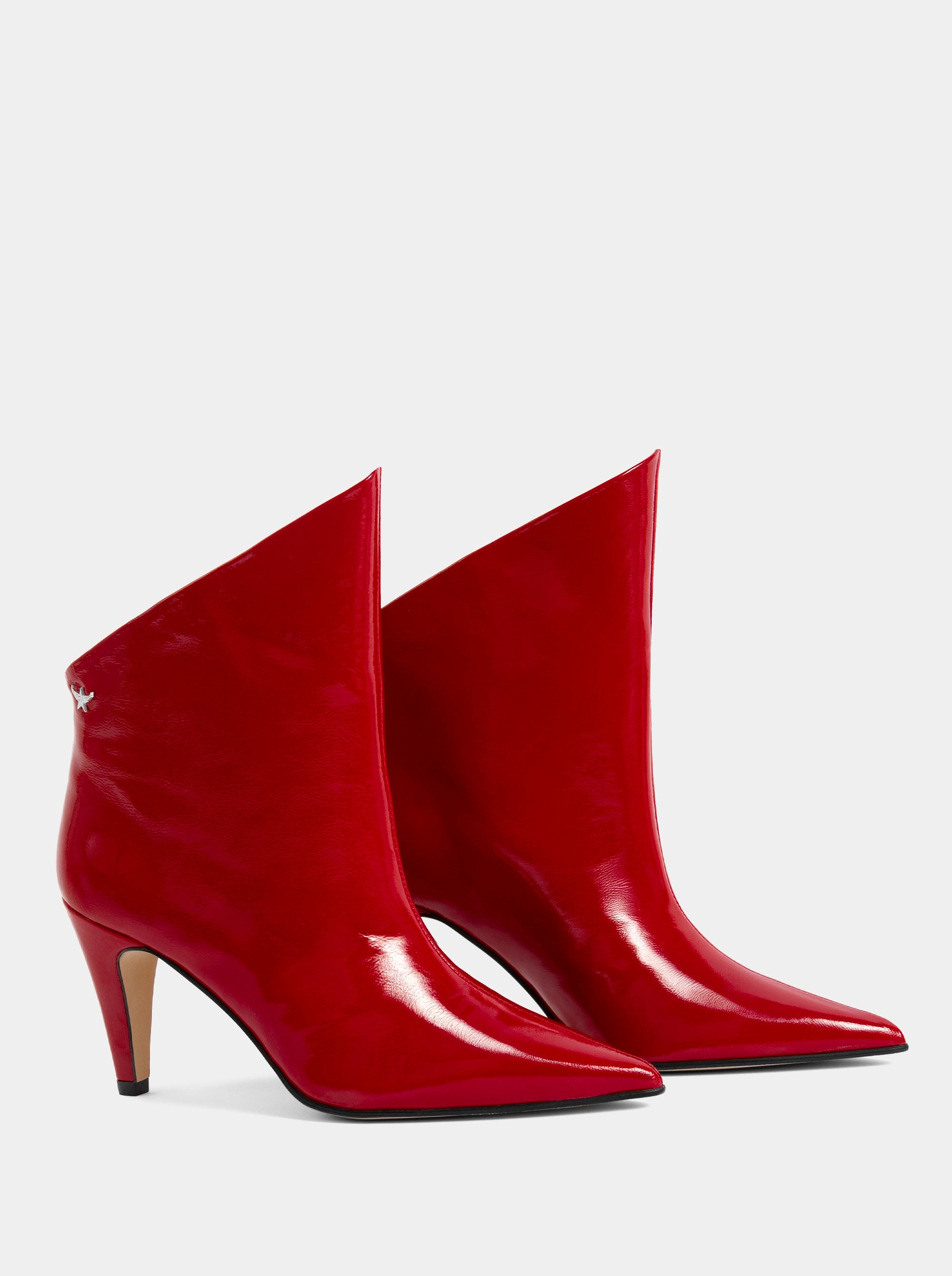 NUNU RED PATENT BOOTIES