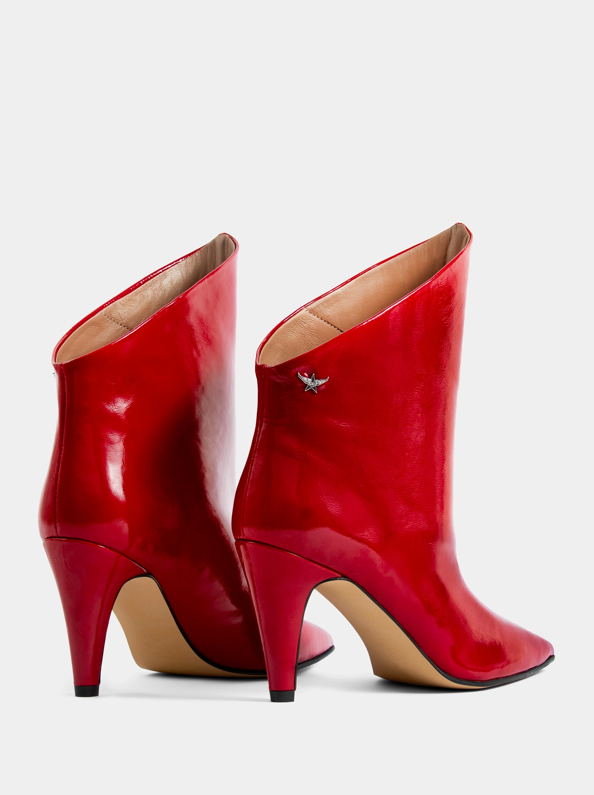 NUNU RED PATENT BOOTIES
