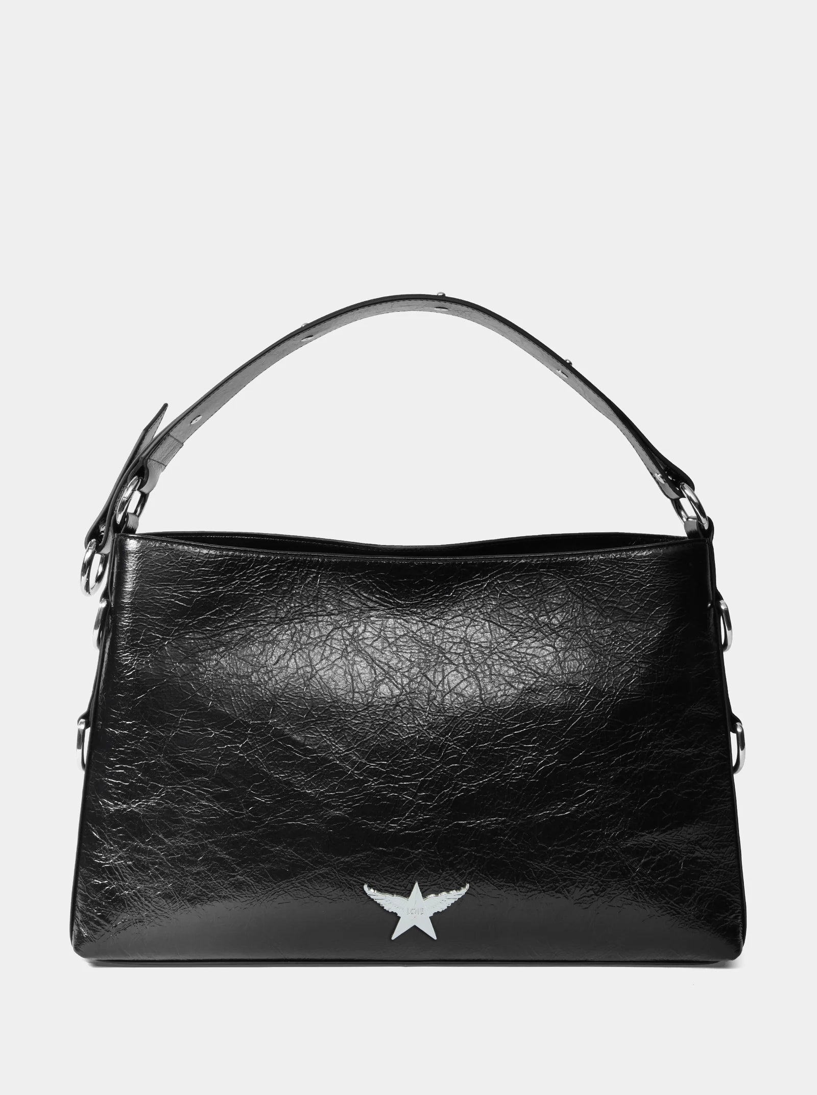 POUCH BLACK NAPLAK PATENT BAG