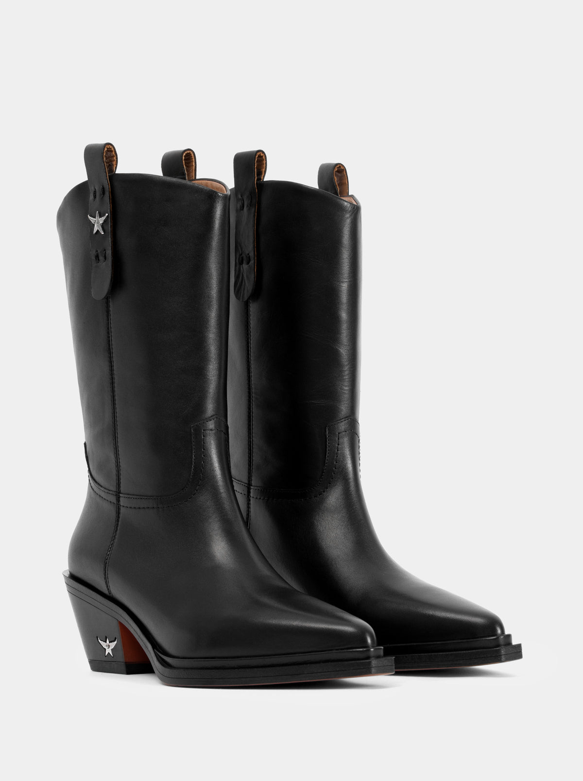 ELENORA BLACK LEATHER BOOTS