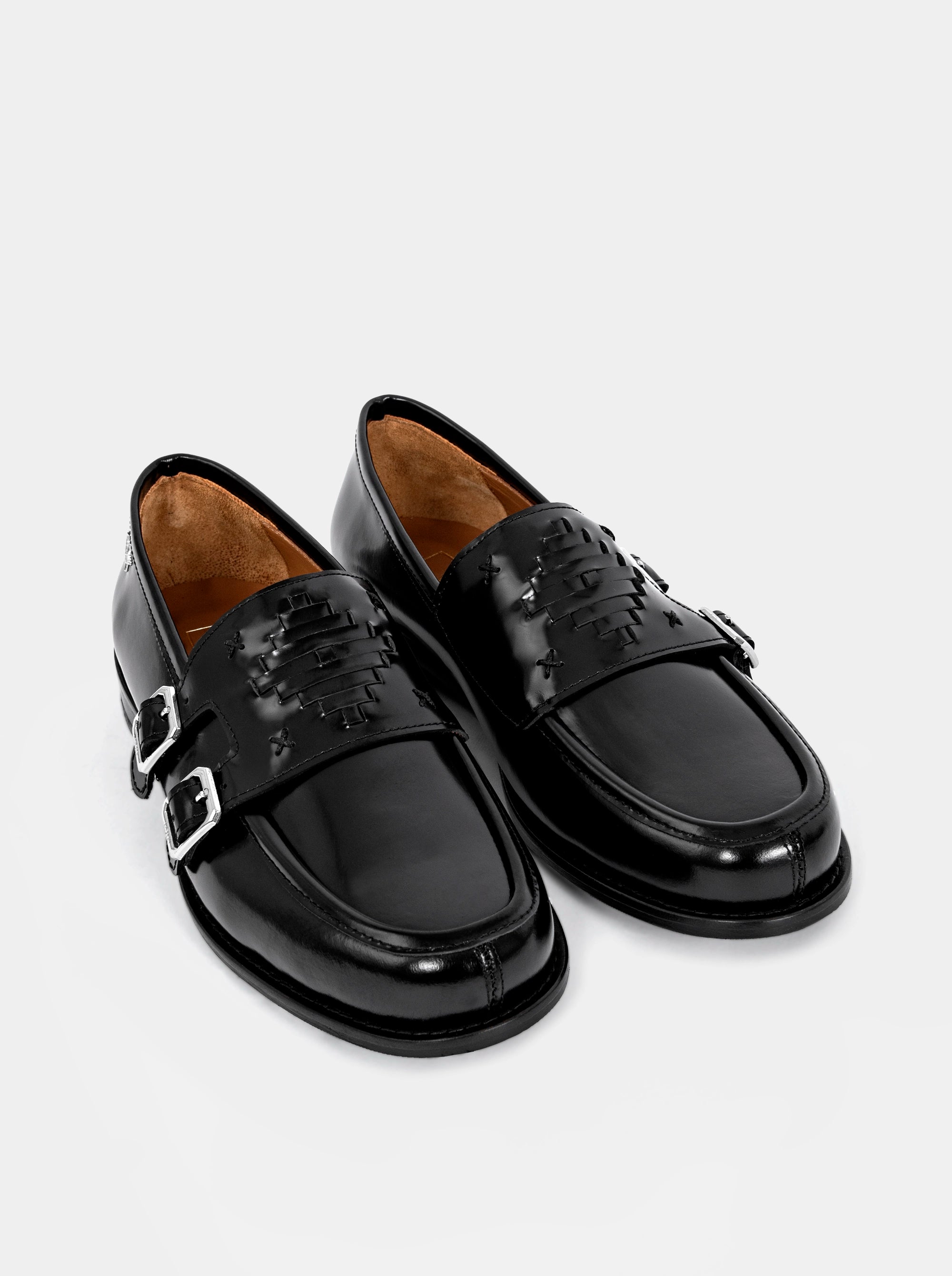 THE BARONESS BLACK BRUSHED SHOES