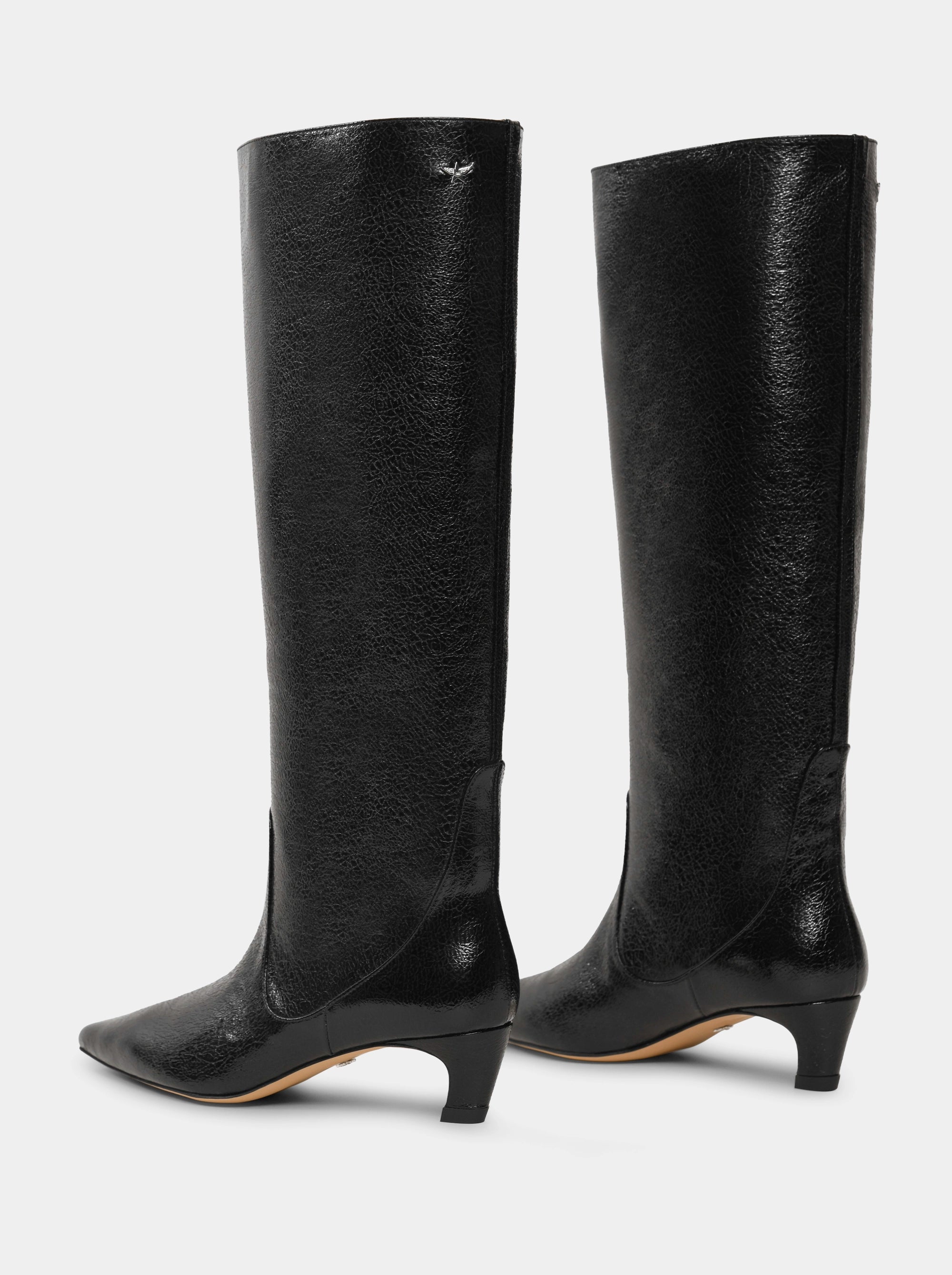 ALESSI BLACK NAPLAK PATENT BOOTS