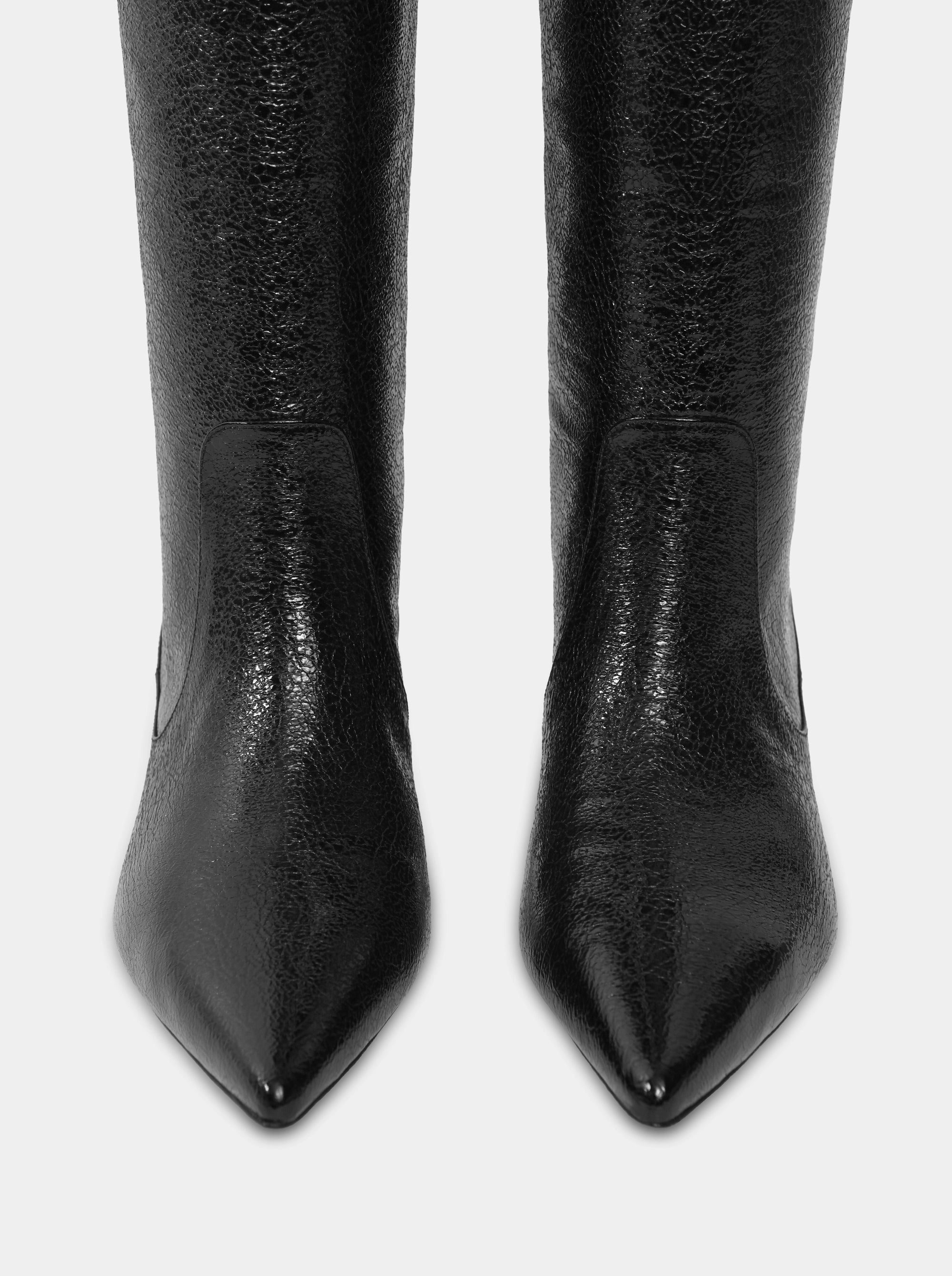 ALESSI BLACK NAPLAK PATENT BOOTS