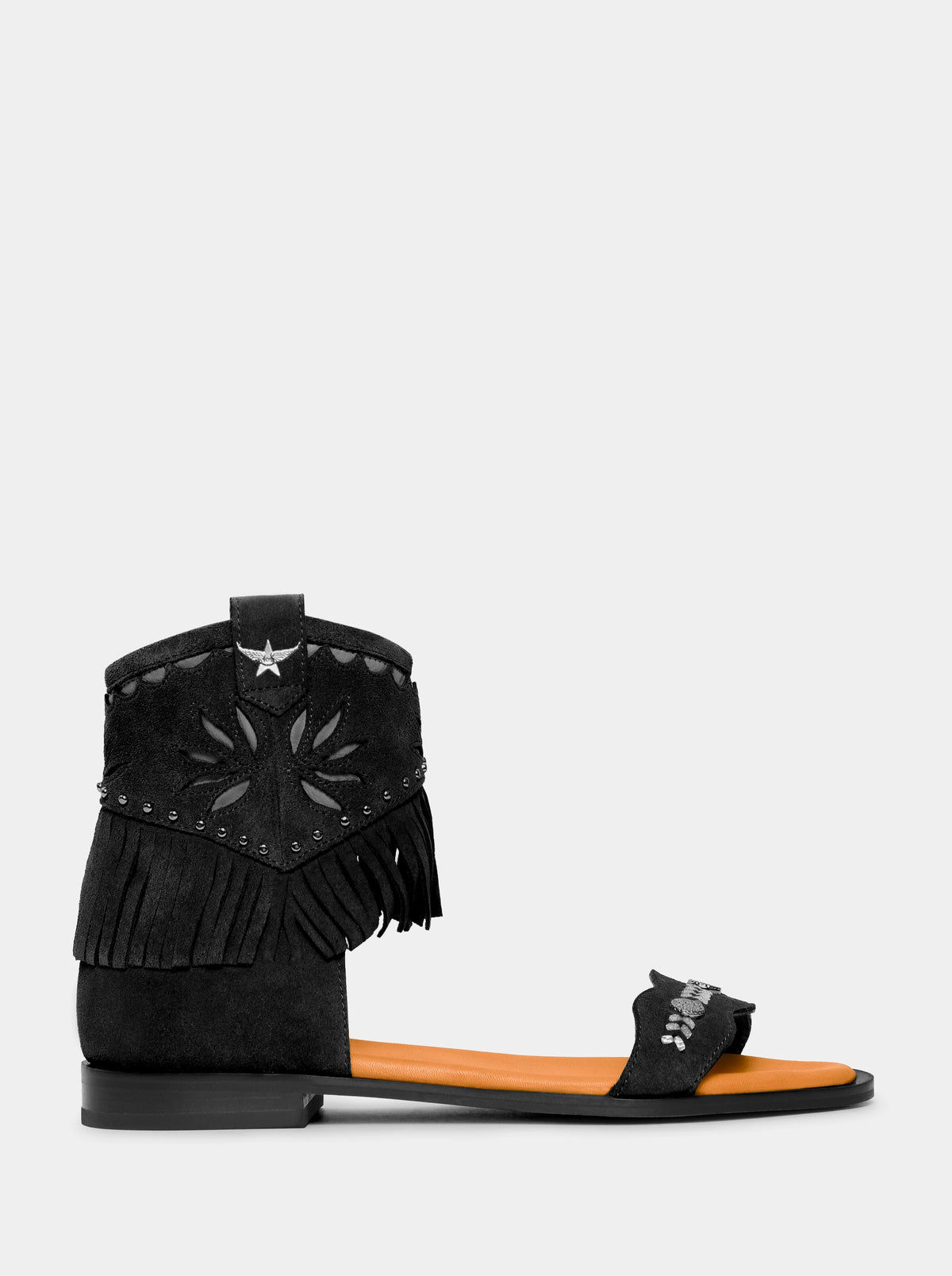 AMETIS BLACK SUEDE SANDALS