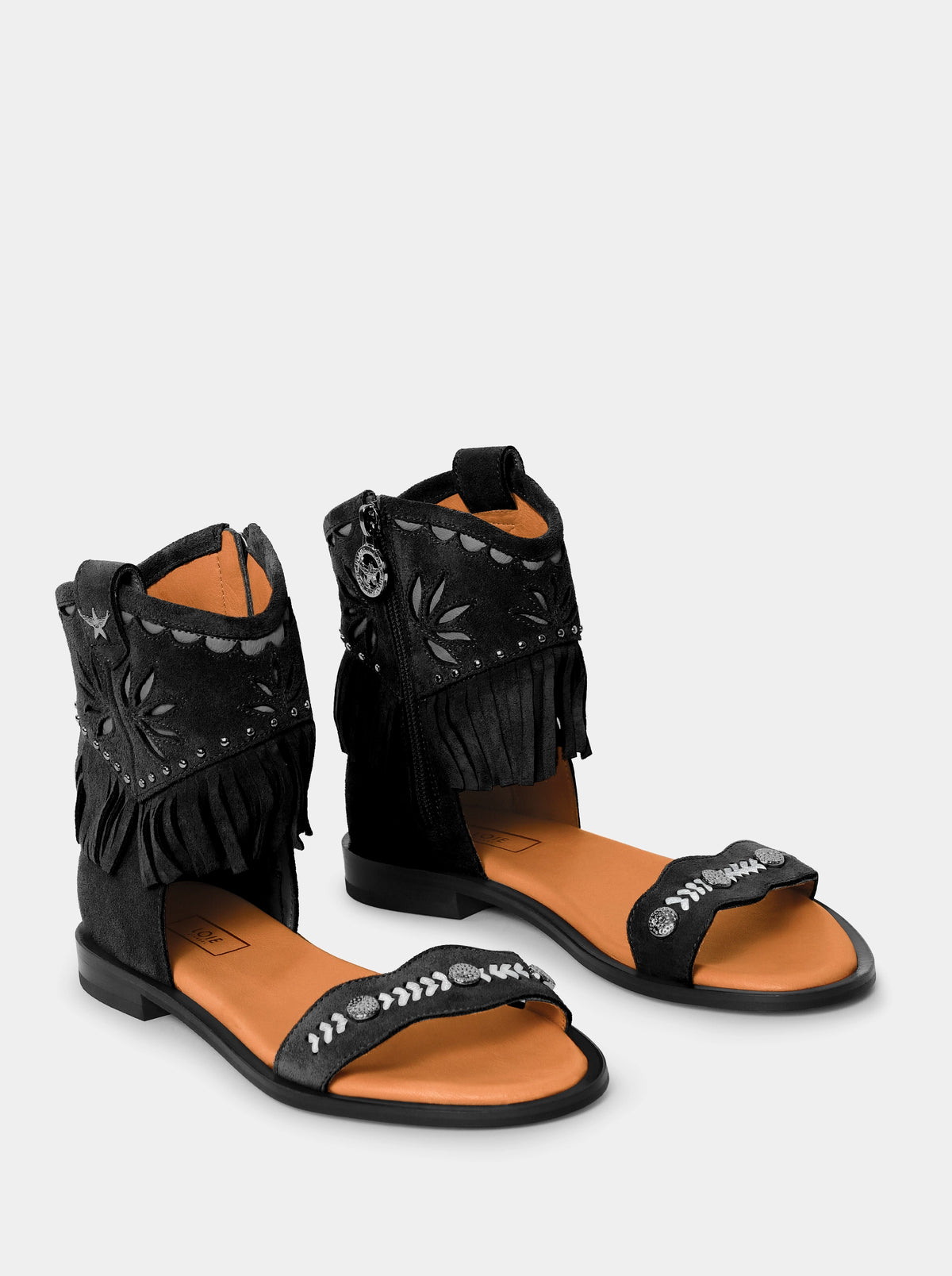AMETIS BLACK SUEDE SANDALS