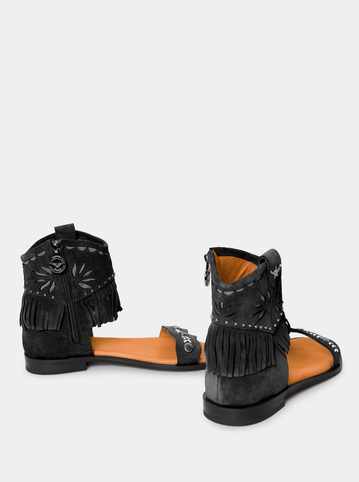 AMETIS BLACK SUEDE SANDALS