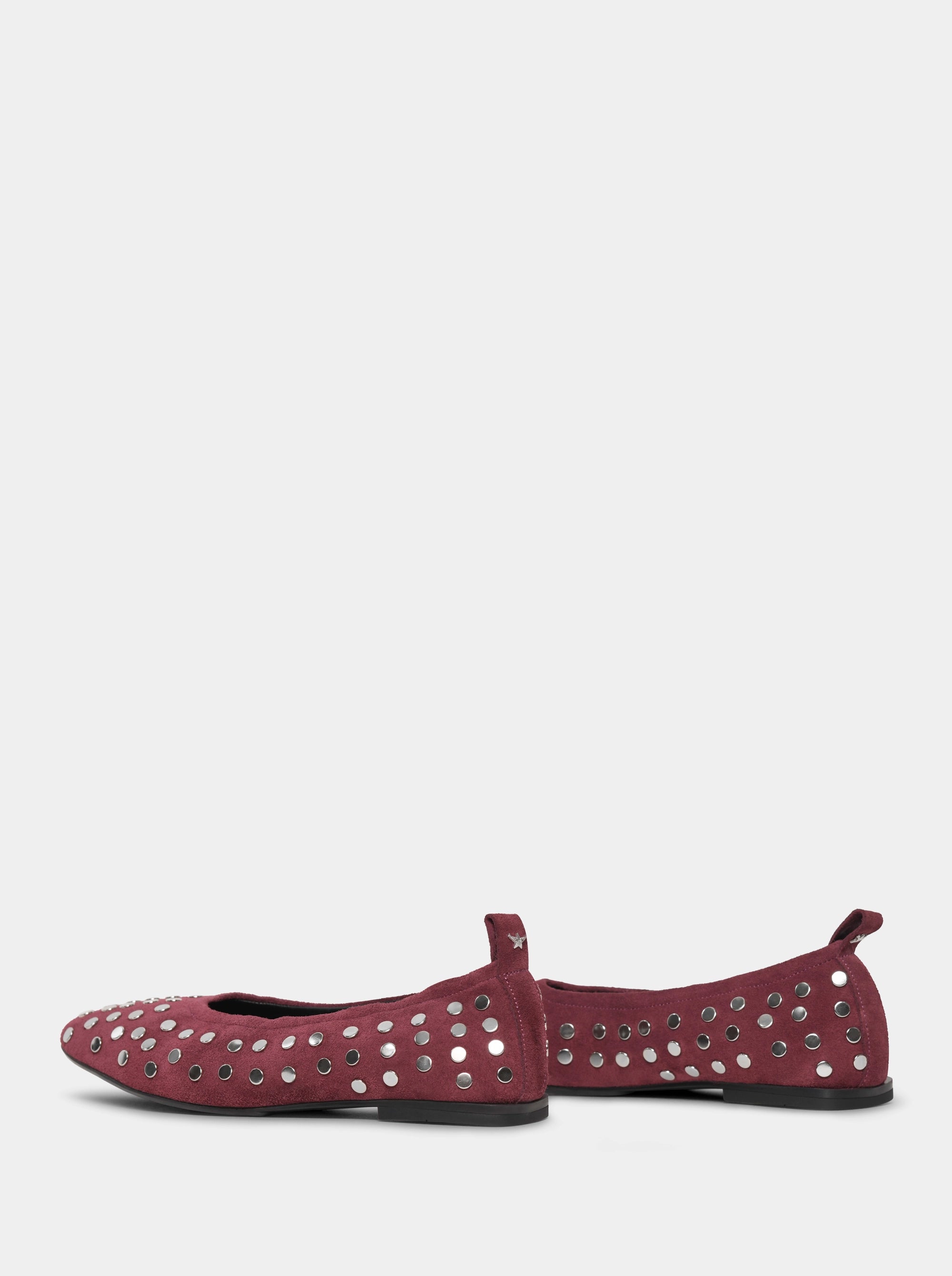 AMOR BURGUNDY SUEDE BALLET FLATS