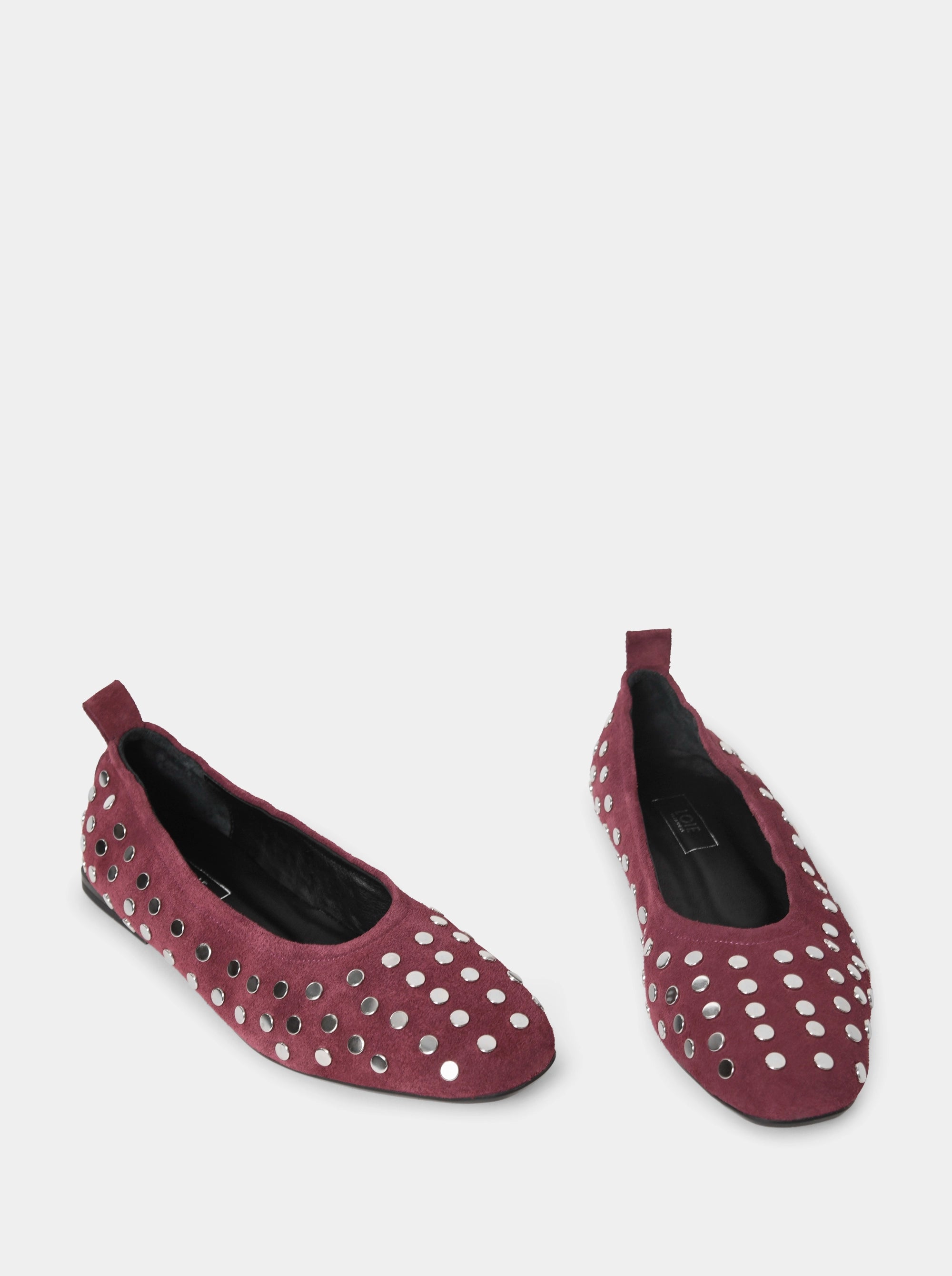 AMOR BURGUNDY SUEDE BALLET FLATS