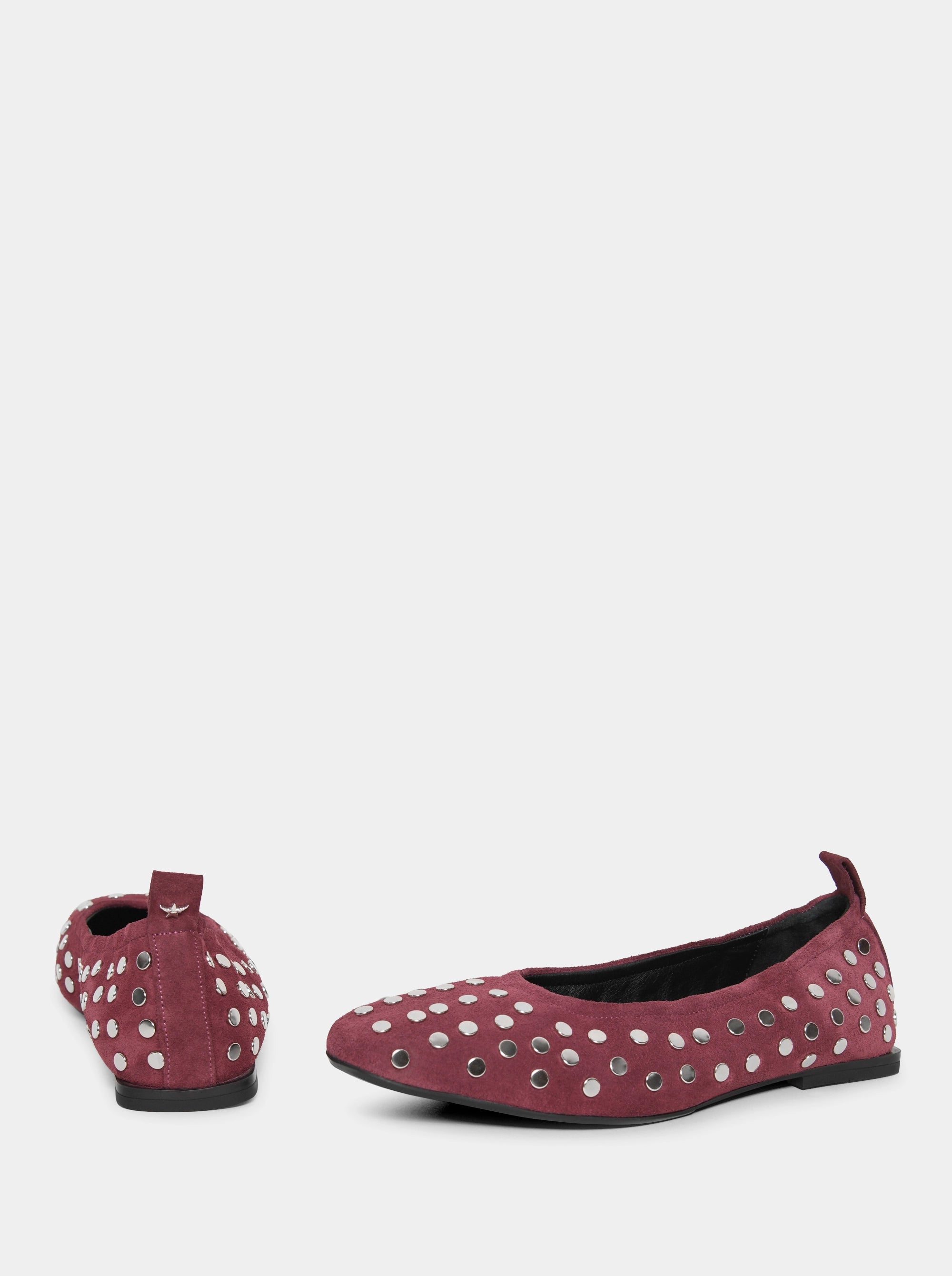 AMOR BURGUNDY SUEDE BALLET FLATS