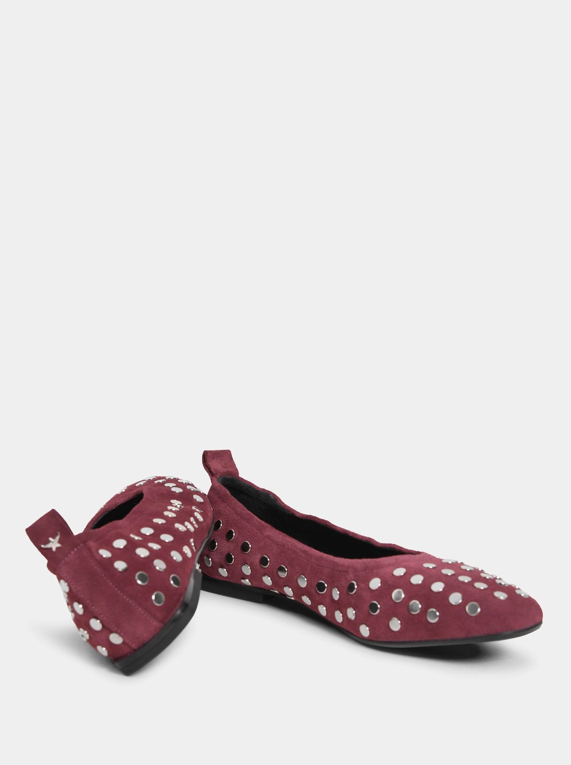 AMOR BURGUNDY SUEDE BALLET FLATS