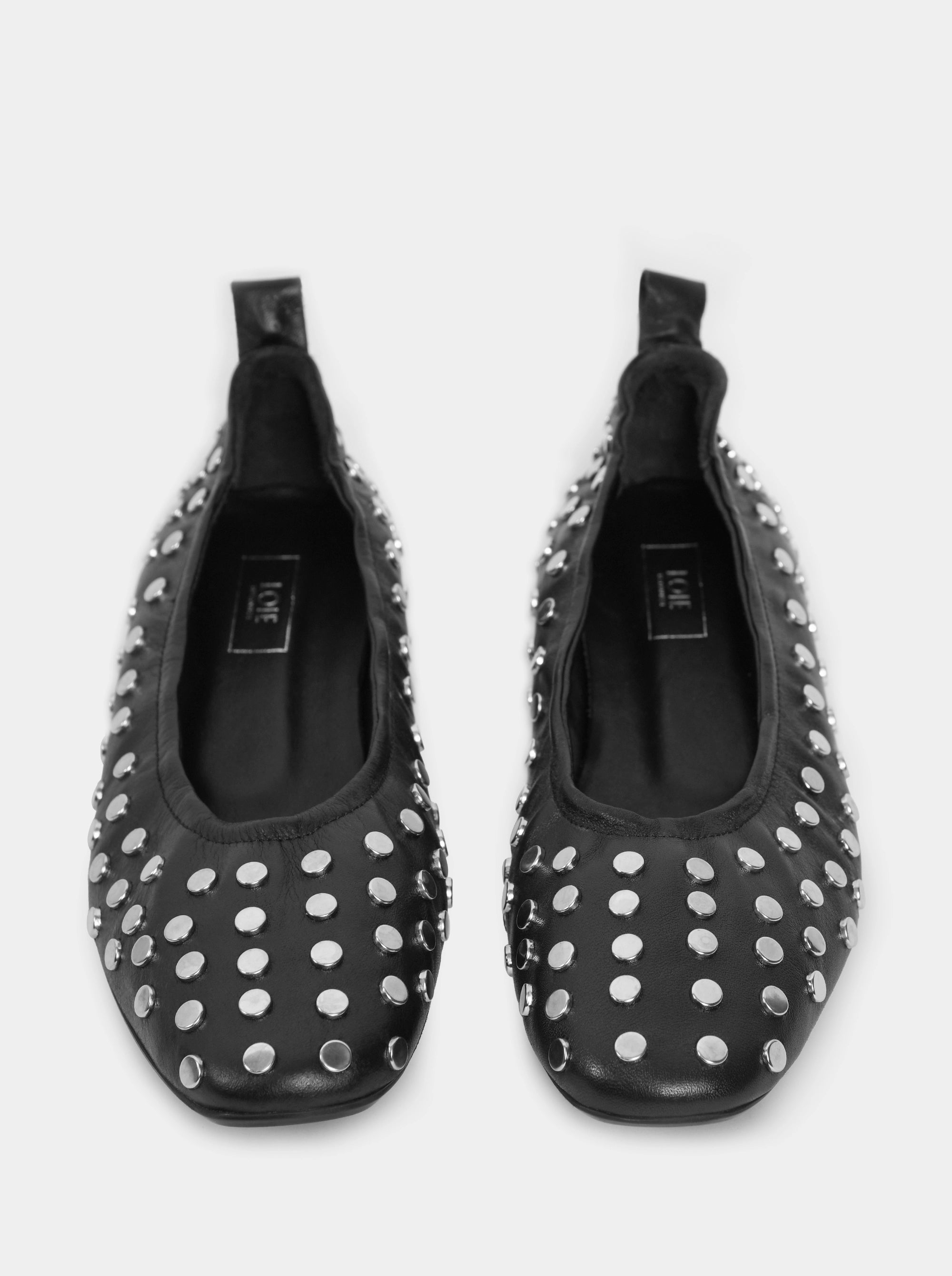 AMOR BLACK LEATHER BALLET FLATS