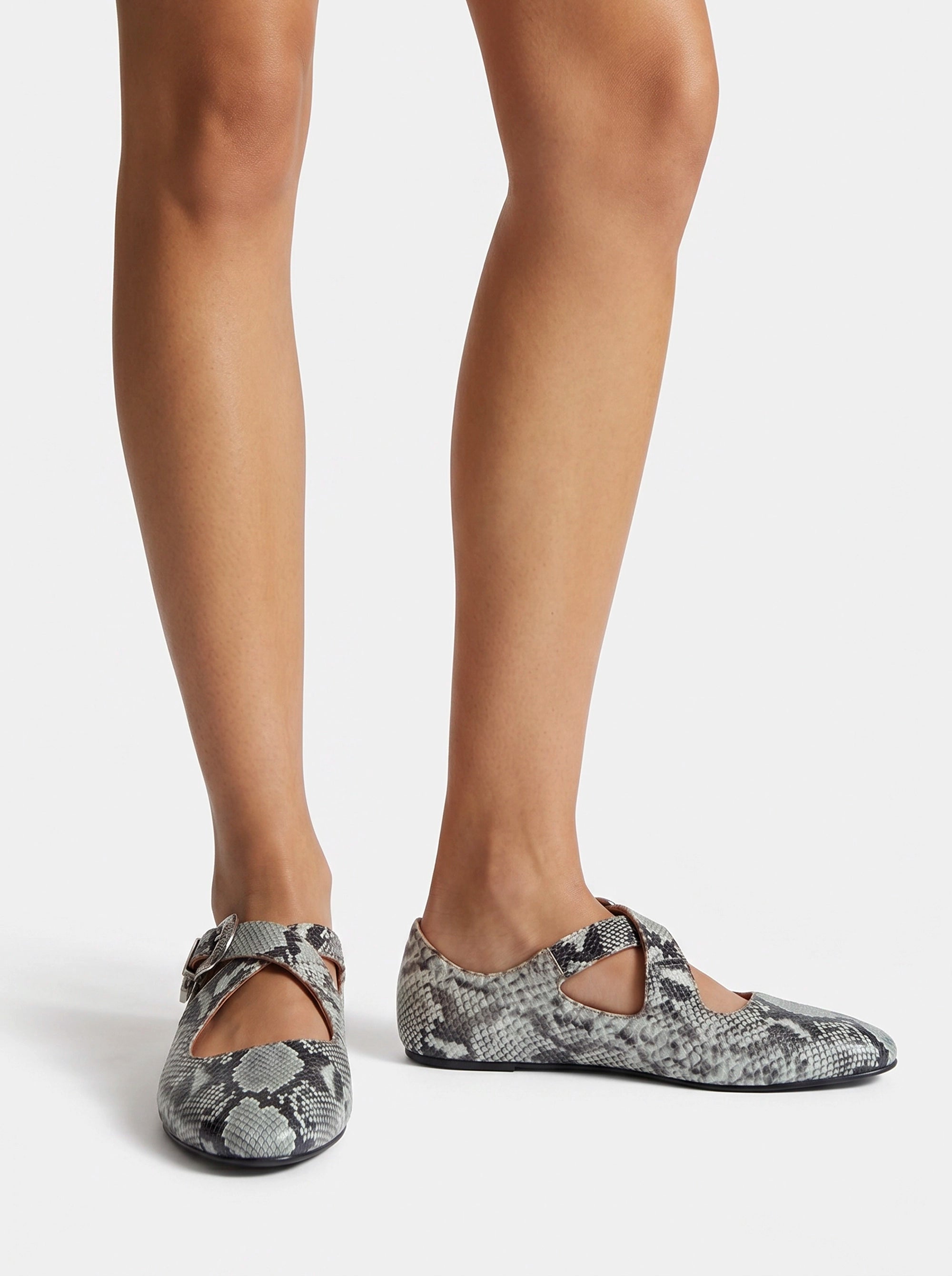 ANNA SNAKE BALLET FLATS