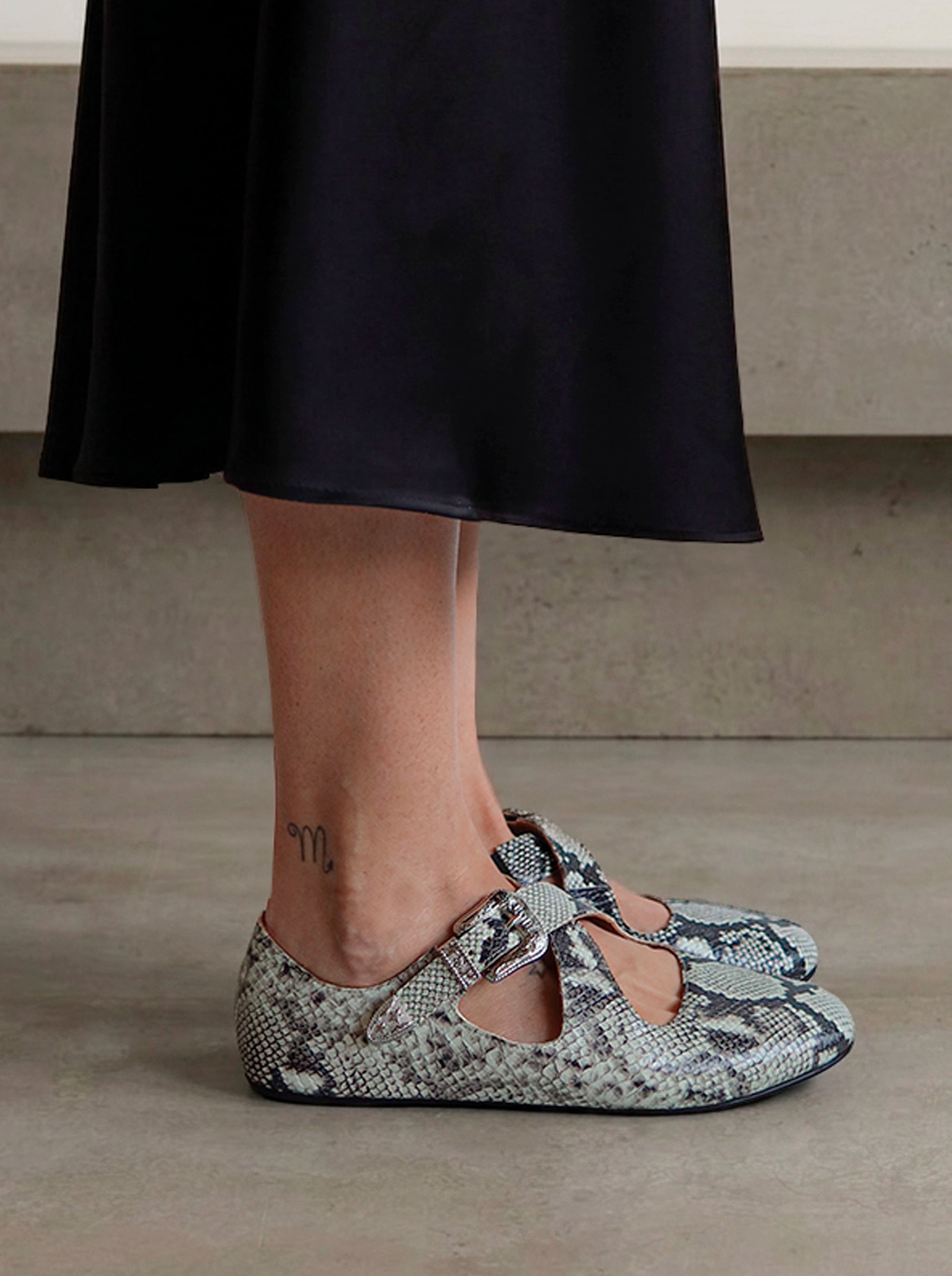 ANNA SNAKE BALLET FLATS