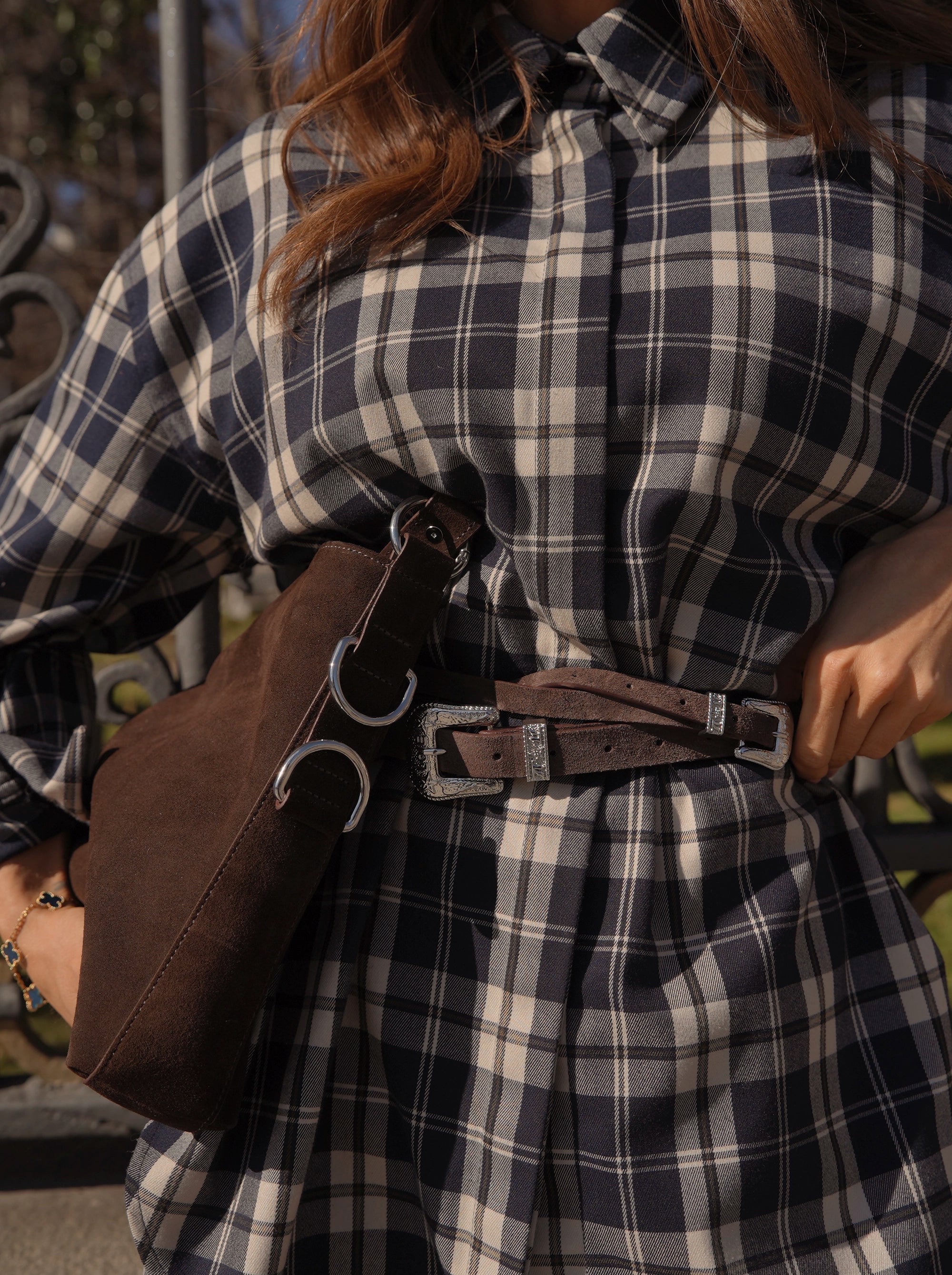 BAMBINO S BROWN SUEDE BELT