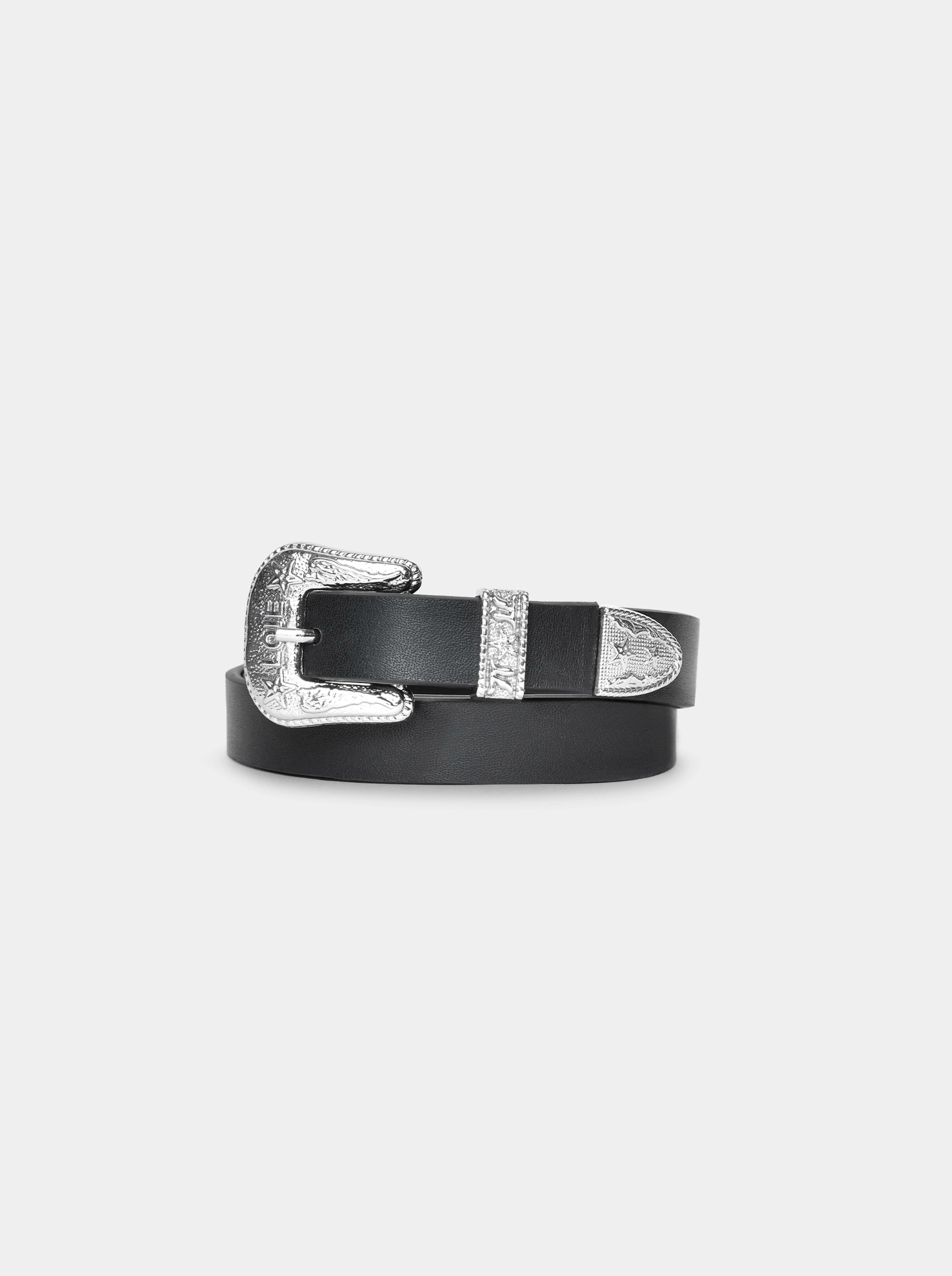 BAMBINO S BLACK LEATHER BELT