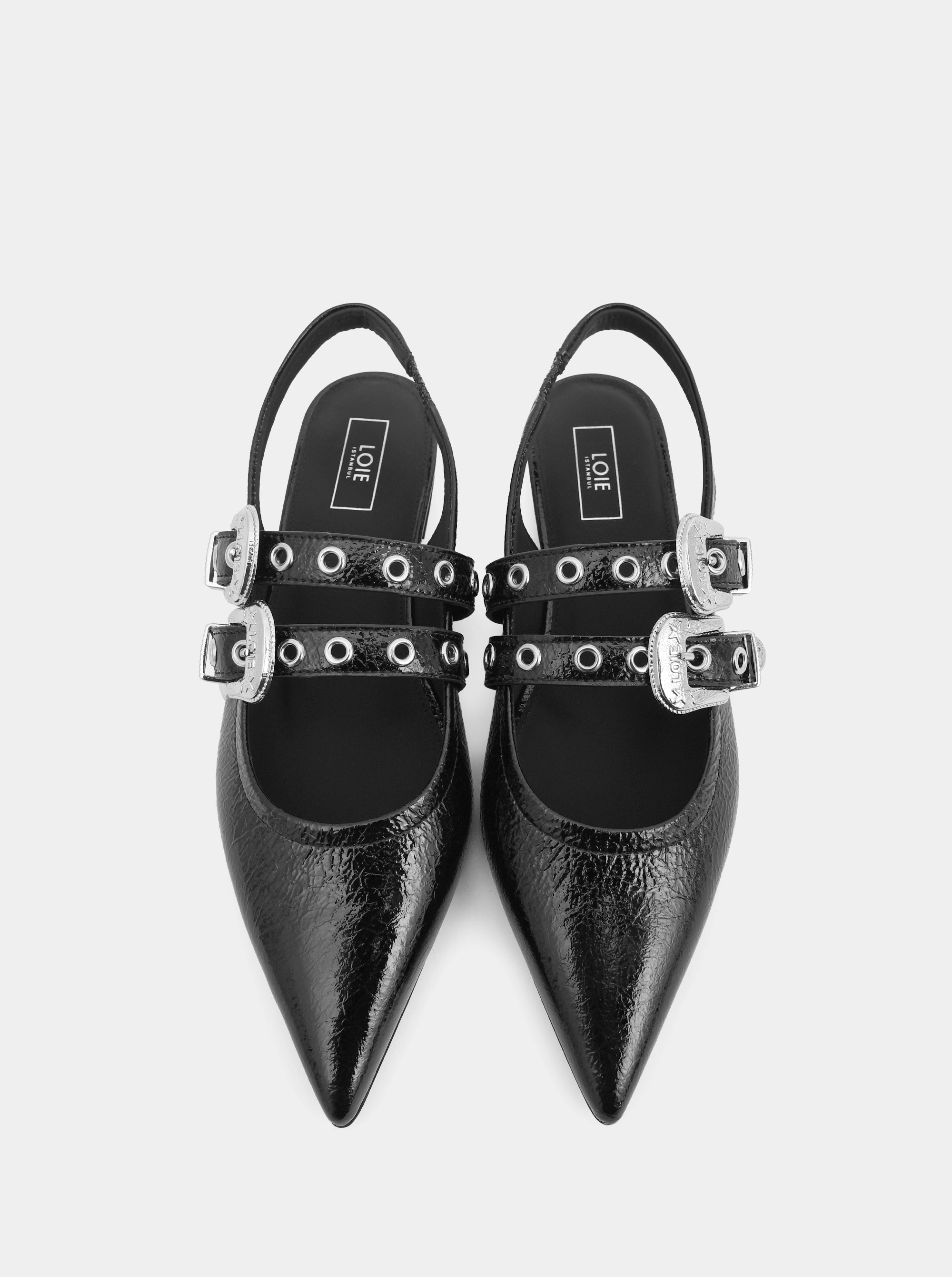 BANG BANG BLACK NAPLAK PATENT BALLET FLATS