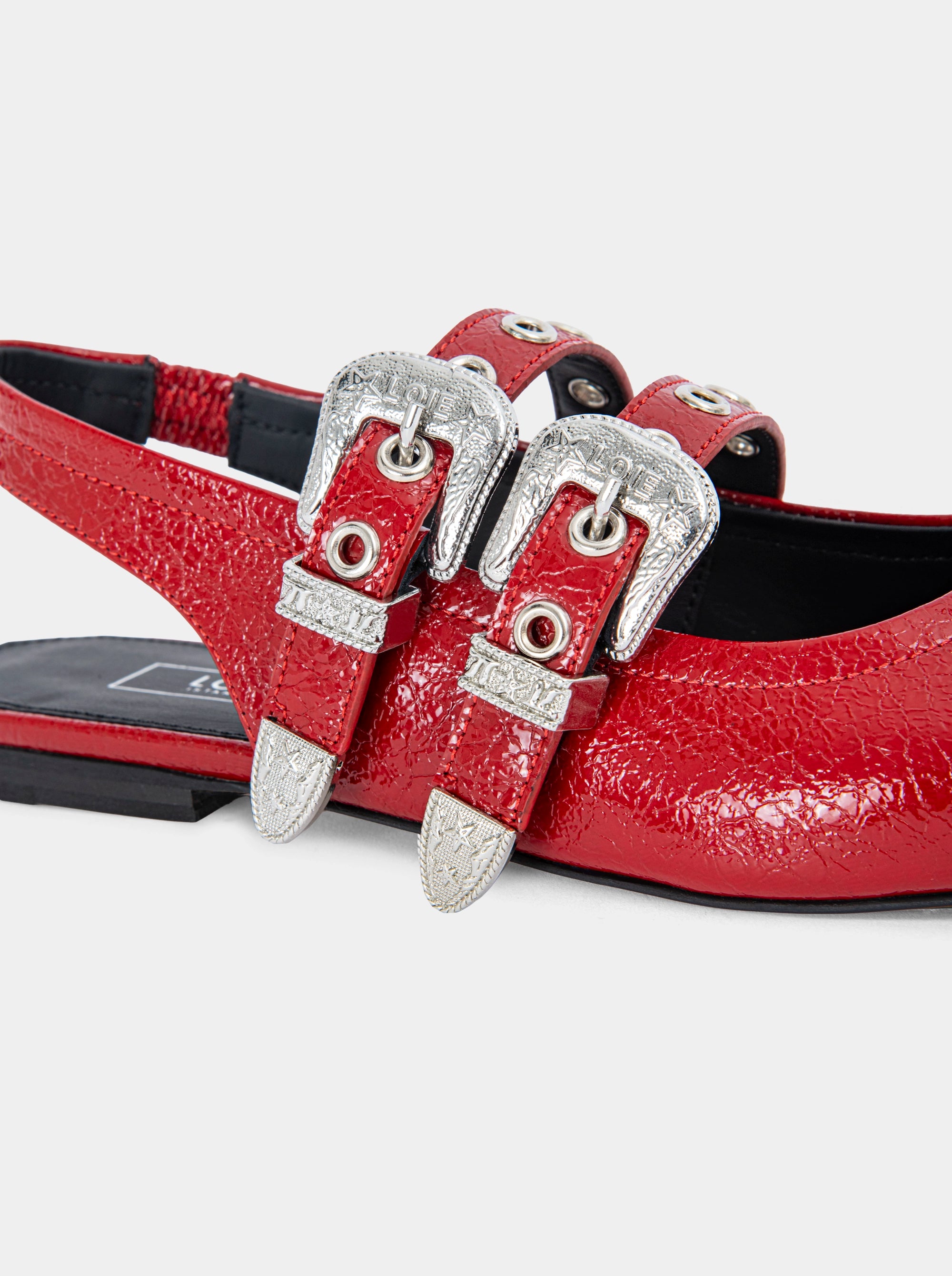 ANNA BLACK NAPLAK PATENT BALLET FLATS