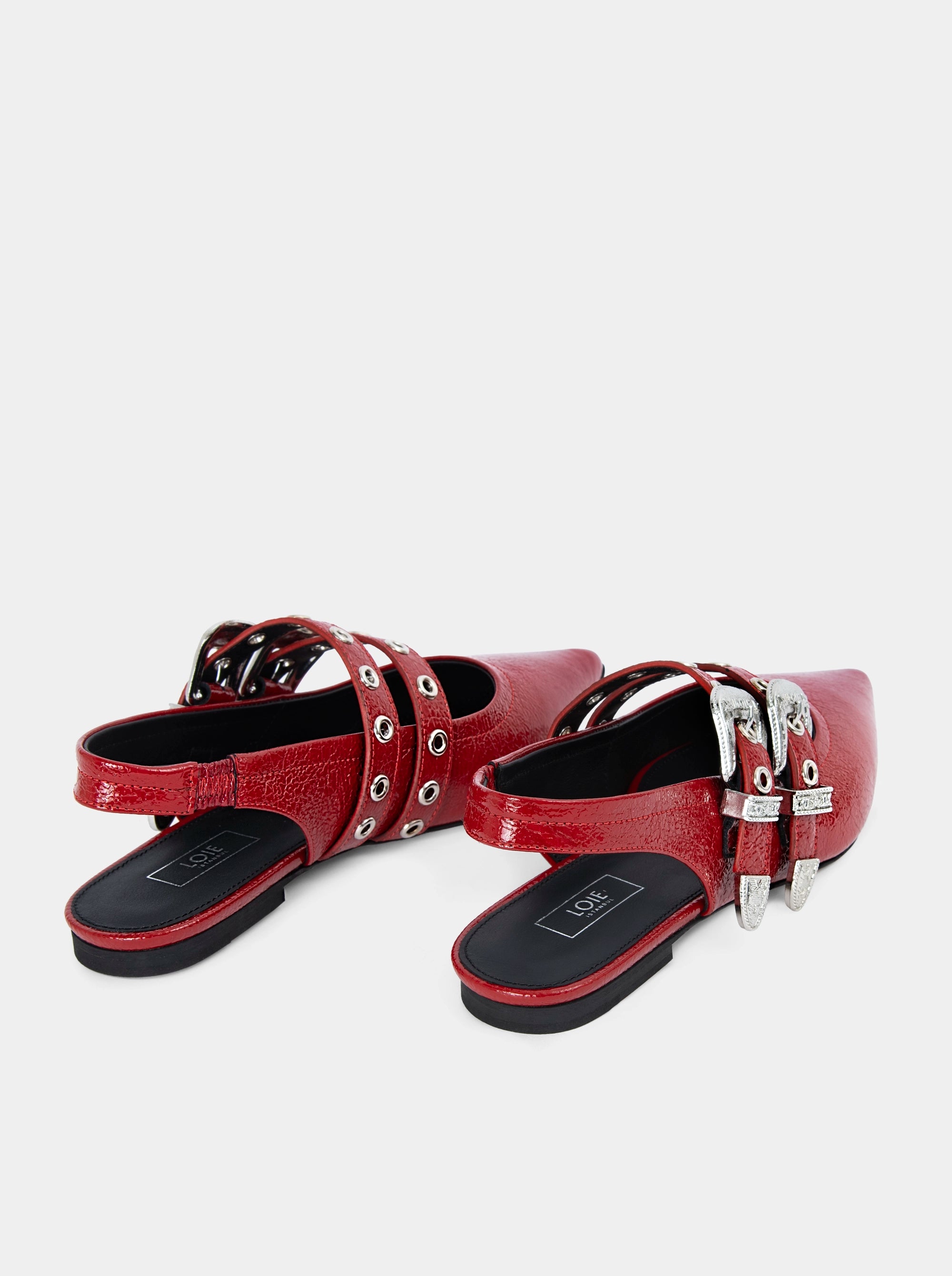 ANNA BLACK NAPLAK PATENT BALLET FLATS