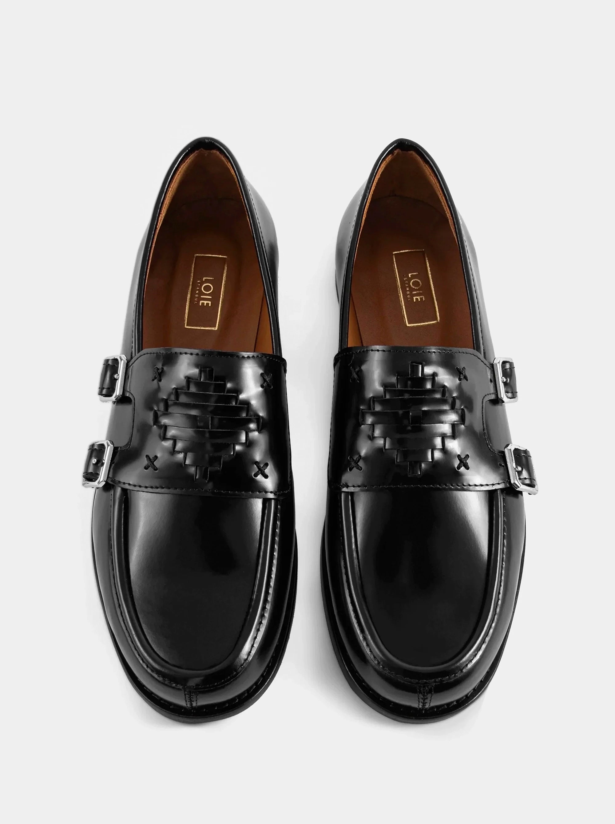 THE BARONESS BLACK BRUSHED SHOES