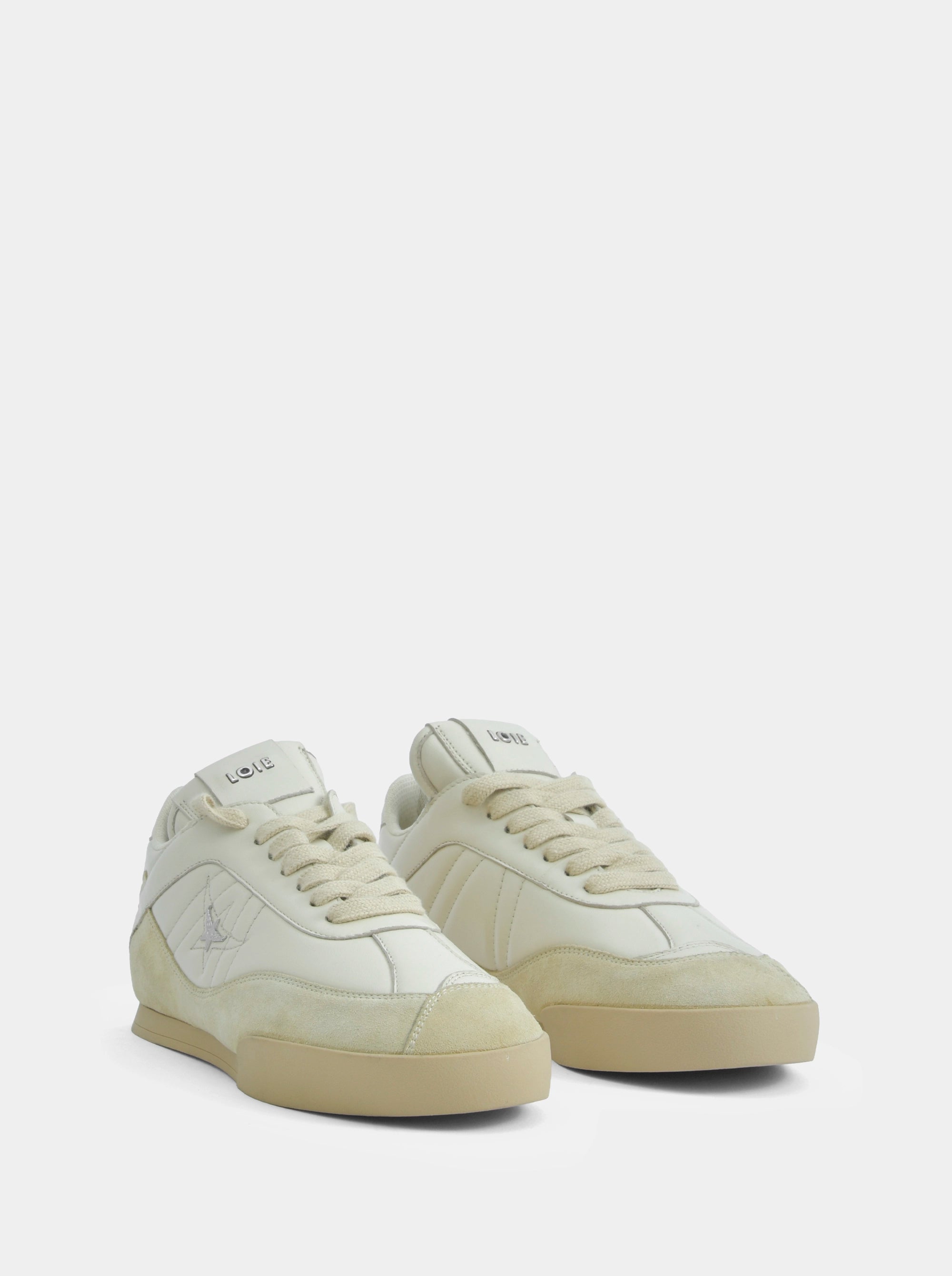 SM-05 BEIGE LEATHER SNEAKERS